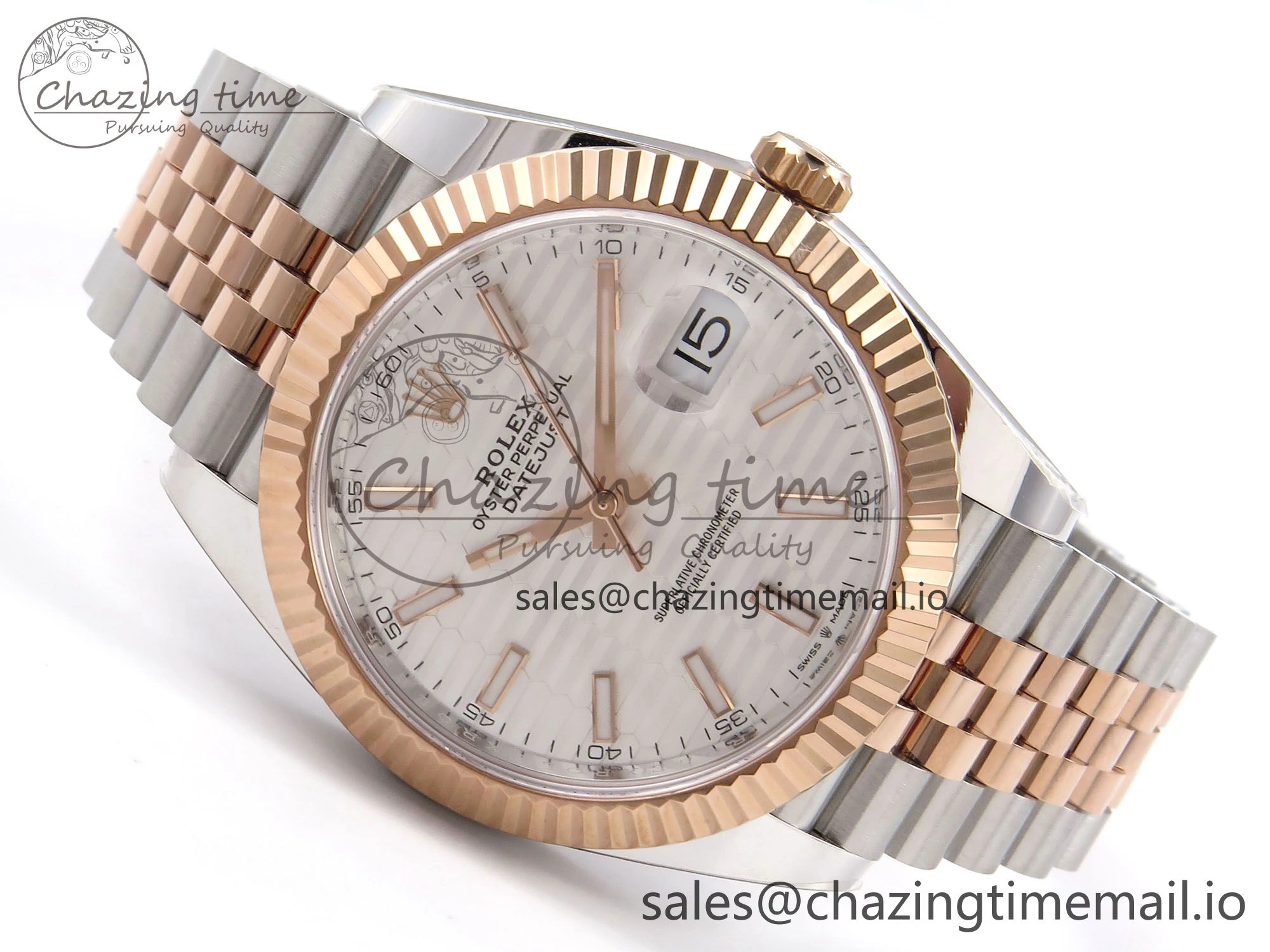 OnTrend DateJust 41 126331 ARF 1:1 Best Edition 904L Steel Silver Textured Dial on SS RG Jubilee Bracelet SH3235（Gain Weight） 1105