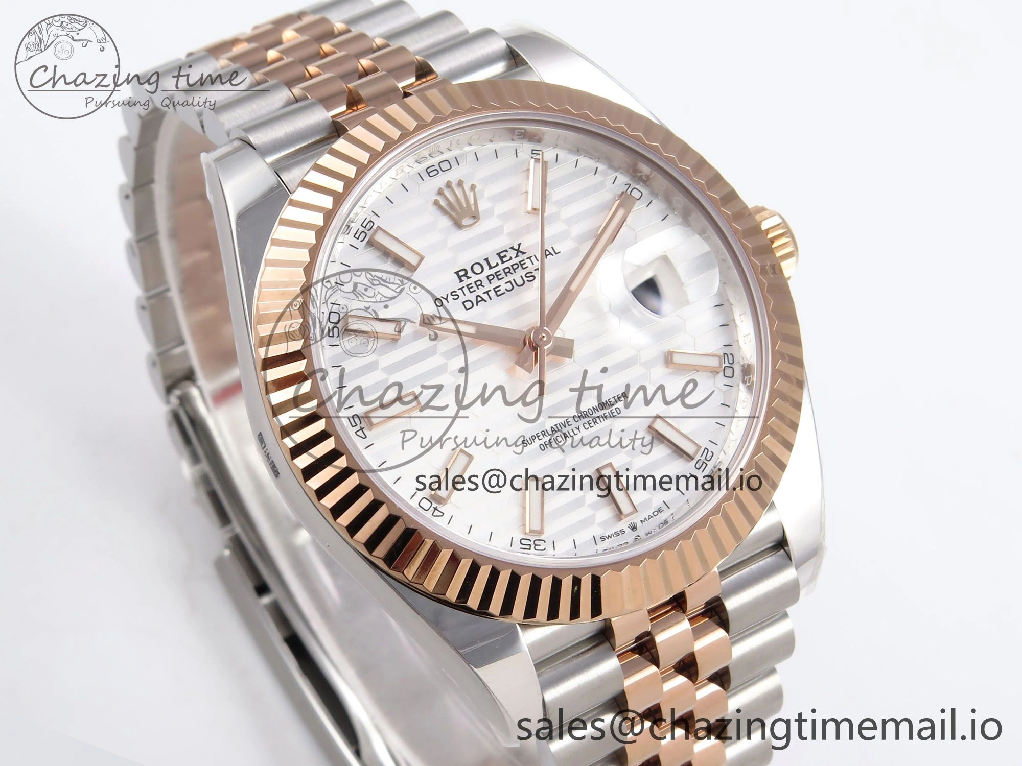 OnTrend DateJust 41 126331 ARF 1:1 Best Edition 904L Steel Silver Textured Dial on SS RG Jubilee Bracelet SH3235（Gain Weight） 1105