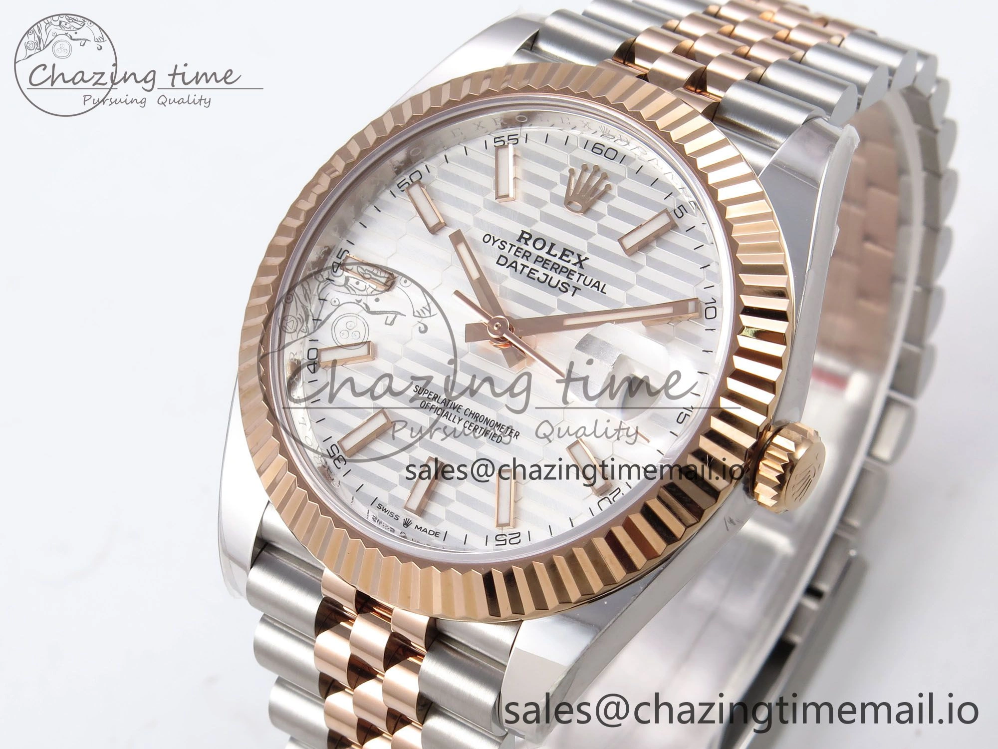 OnTrend DateJust 41 126331 ARF 1:1 Best Edition 904L Steel Silver Textured Dial on SS RG Jubilee Bracelet SH3235（Gain Weight） 1105
