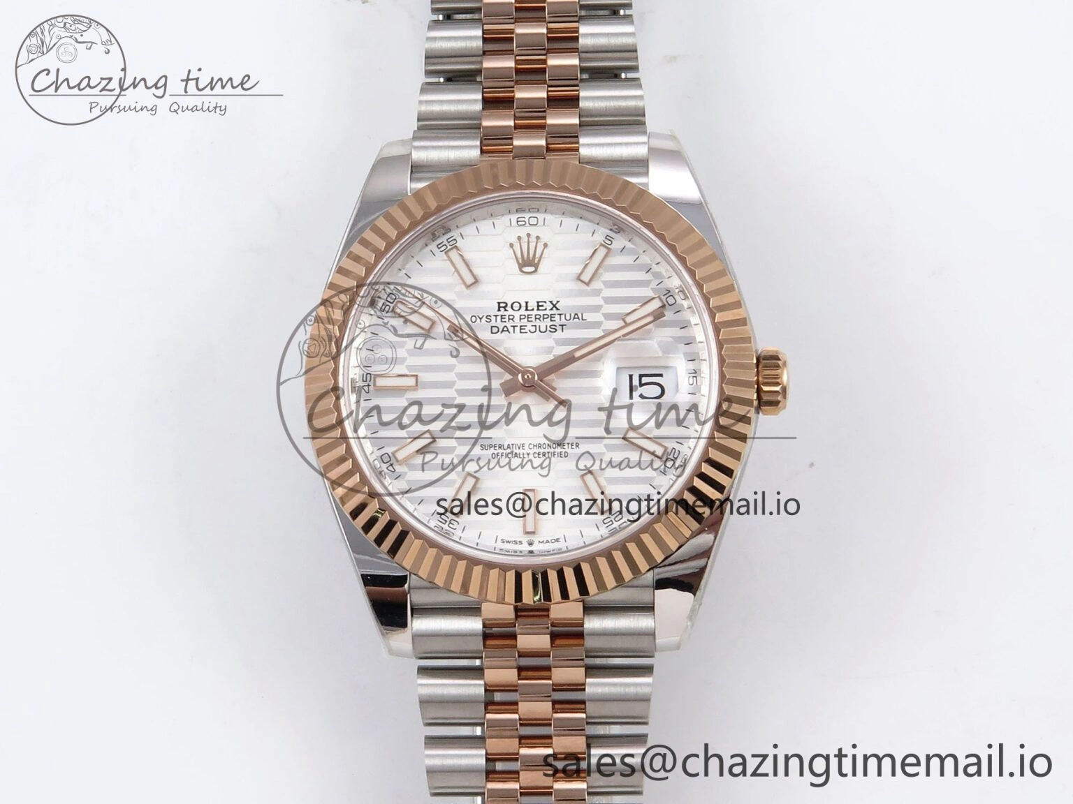 OnTrend DateJust 41 126331 ARF 1:1 Best Edition 904L Steel Silver Textured Dial on SS RG Jubilee Bracelet SH3235（Gain Weight） 1105