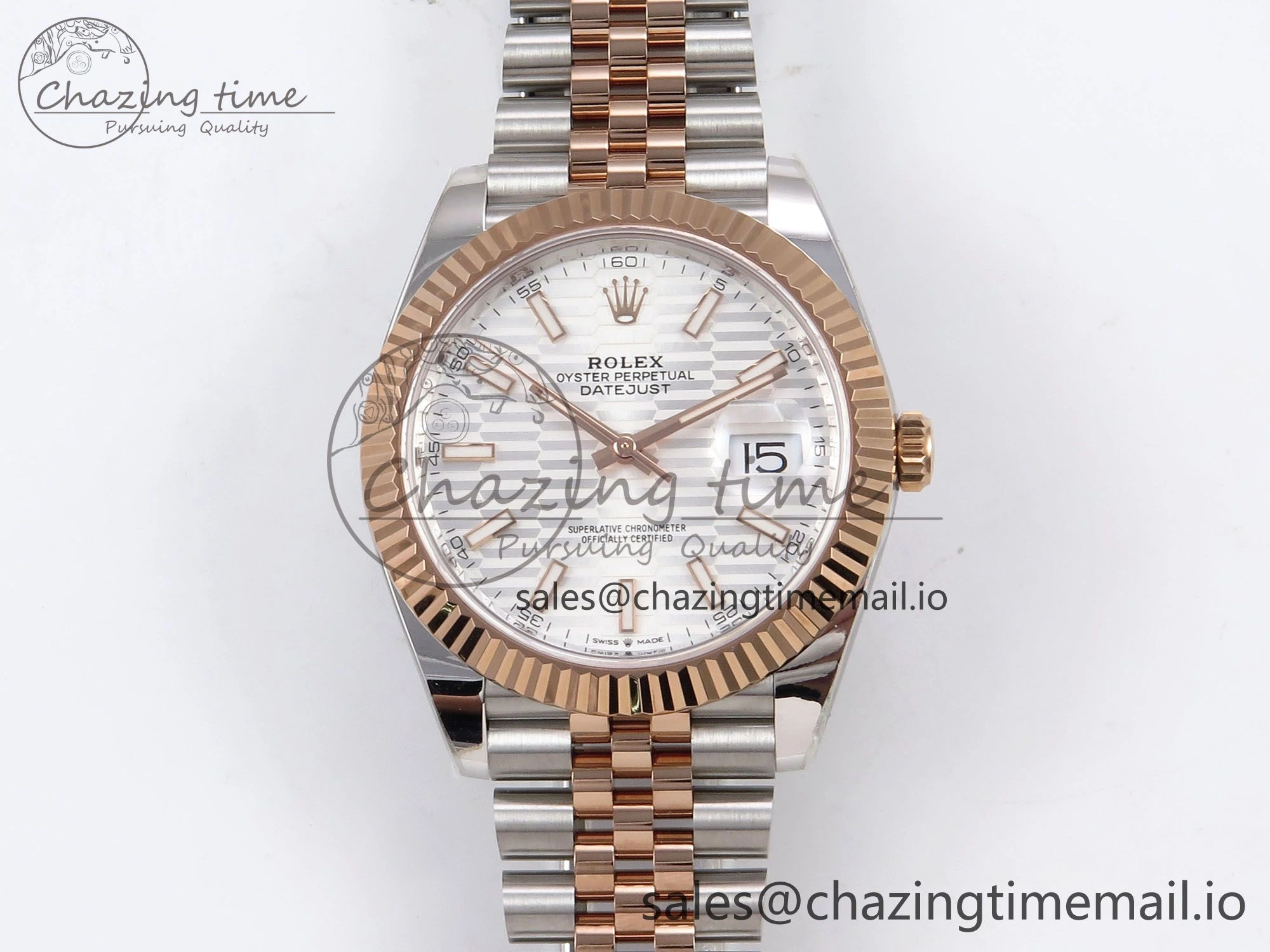 OnTrend DateJust 41 126331 ARF 1:1 Best Edition 904L Steel Silver Textured Dial on SS RG Jubilee Bracelet SH3235（Gain Weight） 1105
