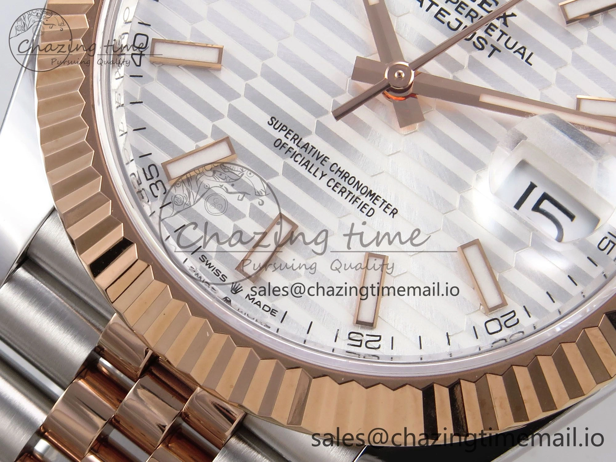 OnTrend DateJust 41 126331 ARF 1:1 Best Edition 904L Steel Silver Textured Dial on SS RG Jubilee Bracelet SH3235（Gain Weight） 1105