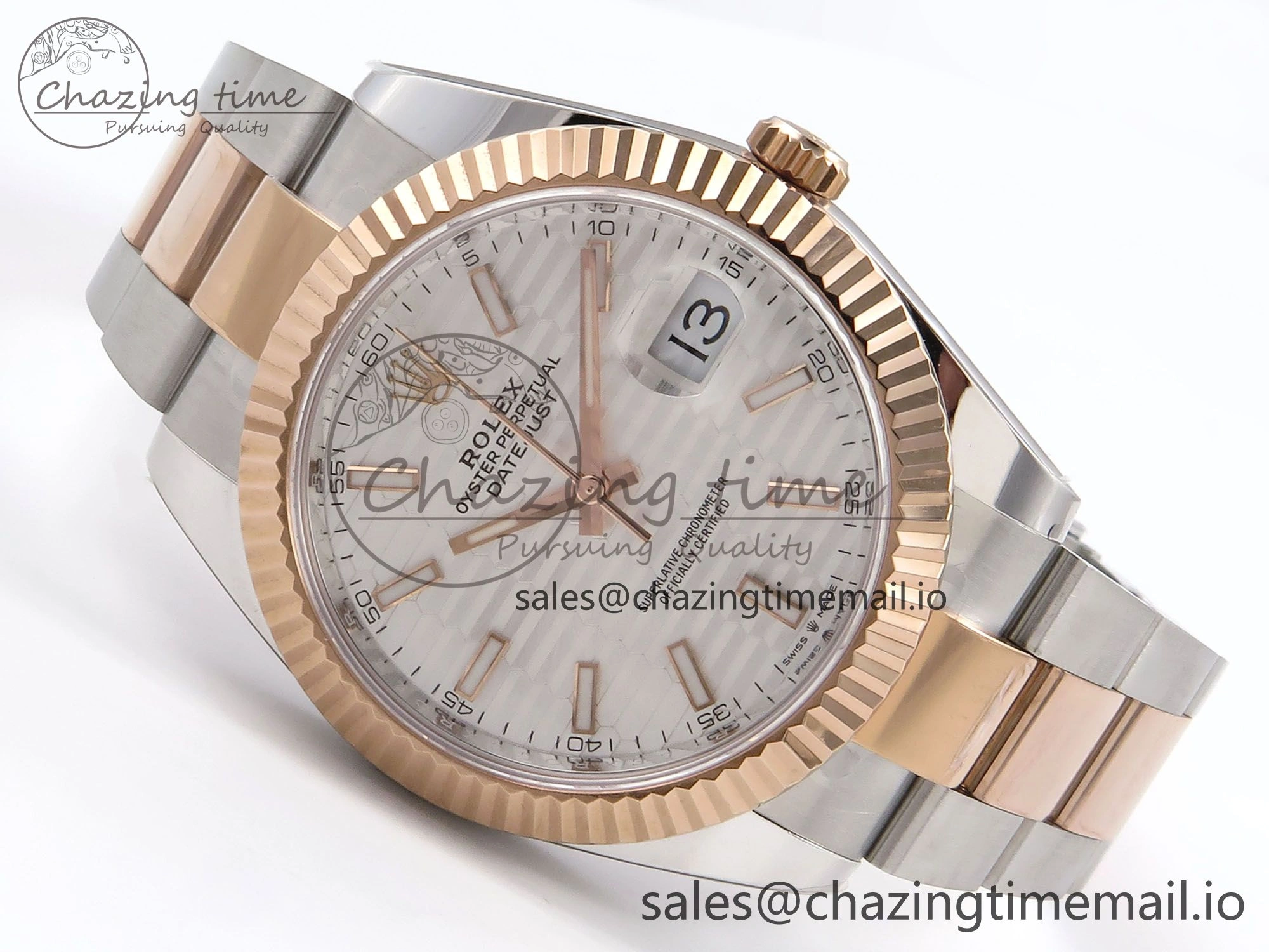 MultiPurpose DateJust 41 126331 ARF 1:1 Best Edition 904L Steel Silver Textured Dial on SS RG Oyster Bracelet SH3235（Gain Weight） 1097