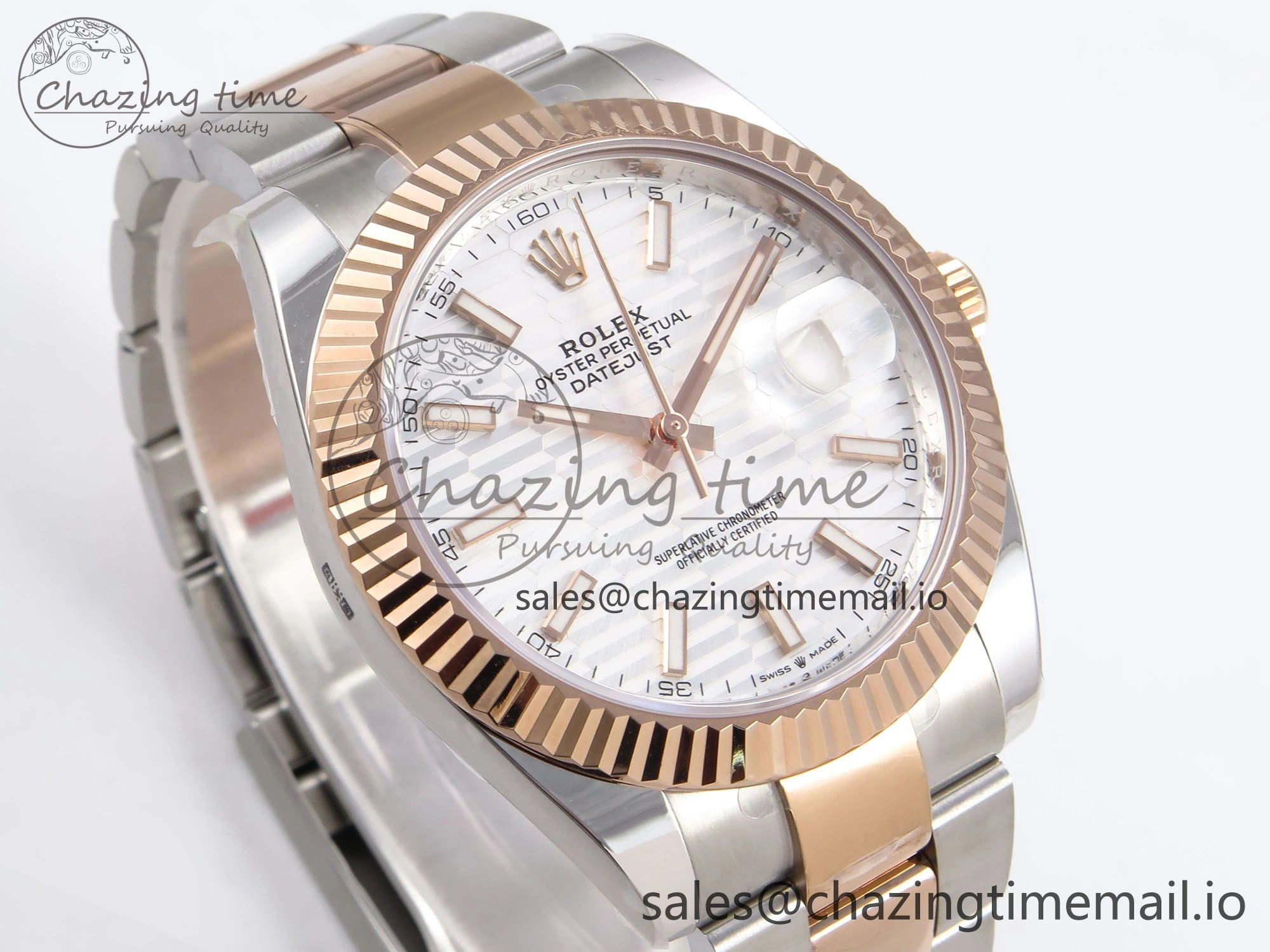 MultiPurpose DateJust 41 126331 ARF 1:1 Best Edition 904L Steel Silver Textured Dial on SS RG Oyster Bracelet SH3235（Gain Weight） 1097