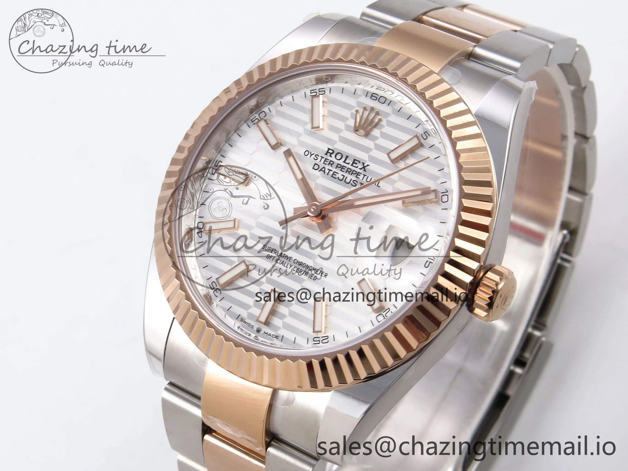 MultiPurpose DateJust 41 126331 ARF 1:1 Best Edition 904L Steel Silver Textured Dial on SS RG Oyster Bracelet SH3235（Gain Weight） 1097