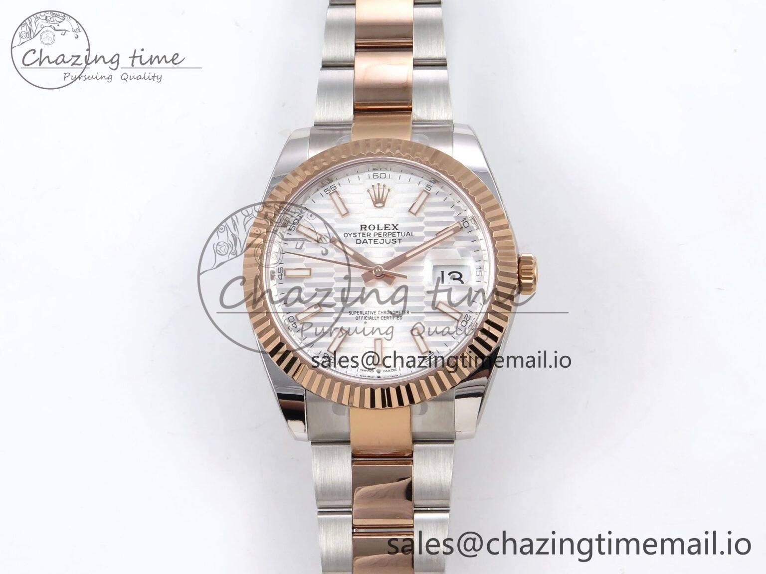 MultiPurpose DateJust 41 126331 ARF 1:1 Best Edition 904L Steel Silver Textured Dial on SS RG Oyster Bracelet SH3235（Gain Weight） 1097