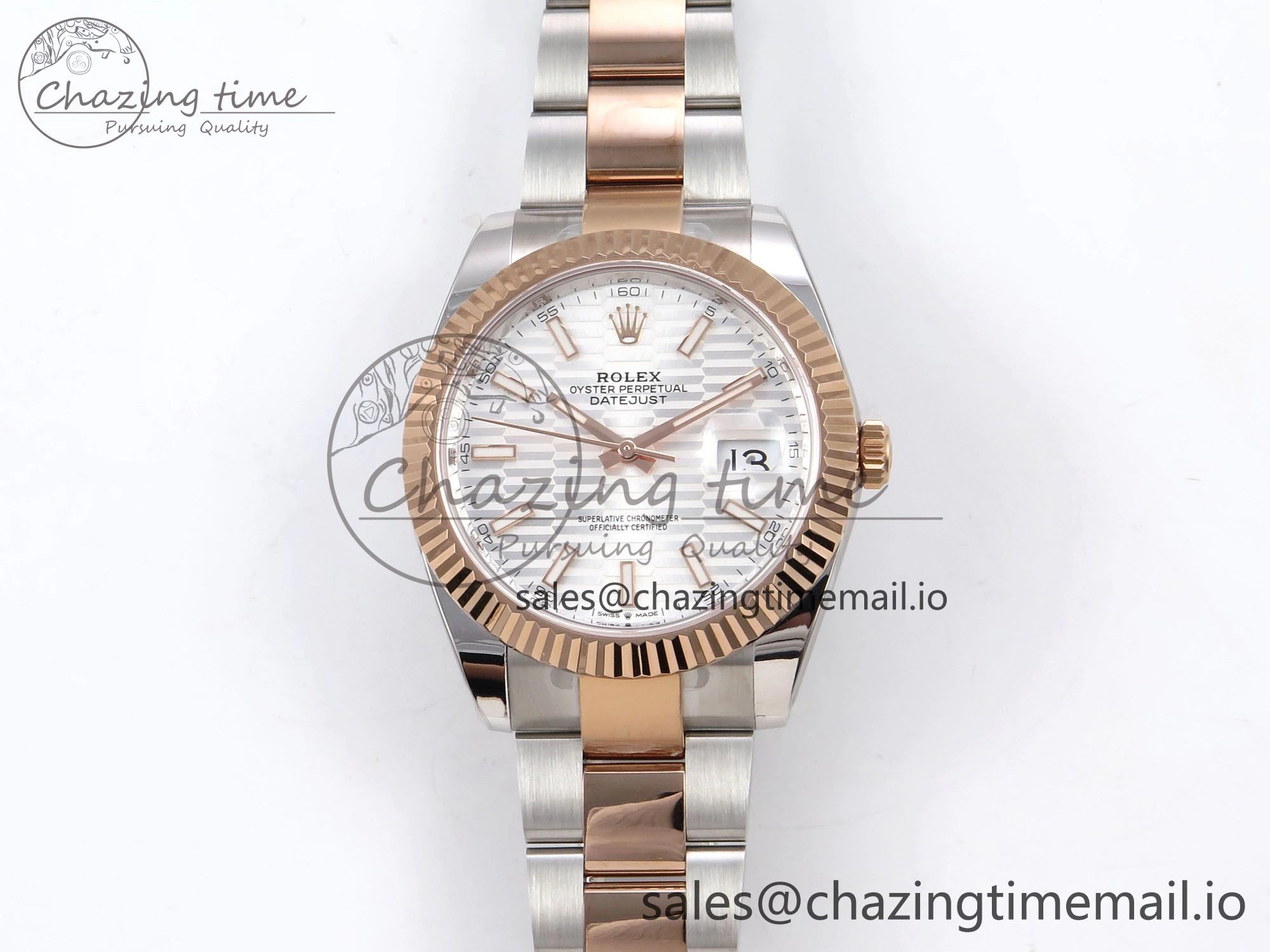 MultiPurpose DateJust 41 126331 ARF 1:1 Best Edition 904L Steel Silver Textured Dial on SS RG Oyster Bracelet SH3235（Gain Weight） 1097