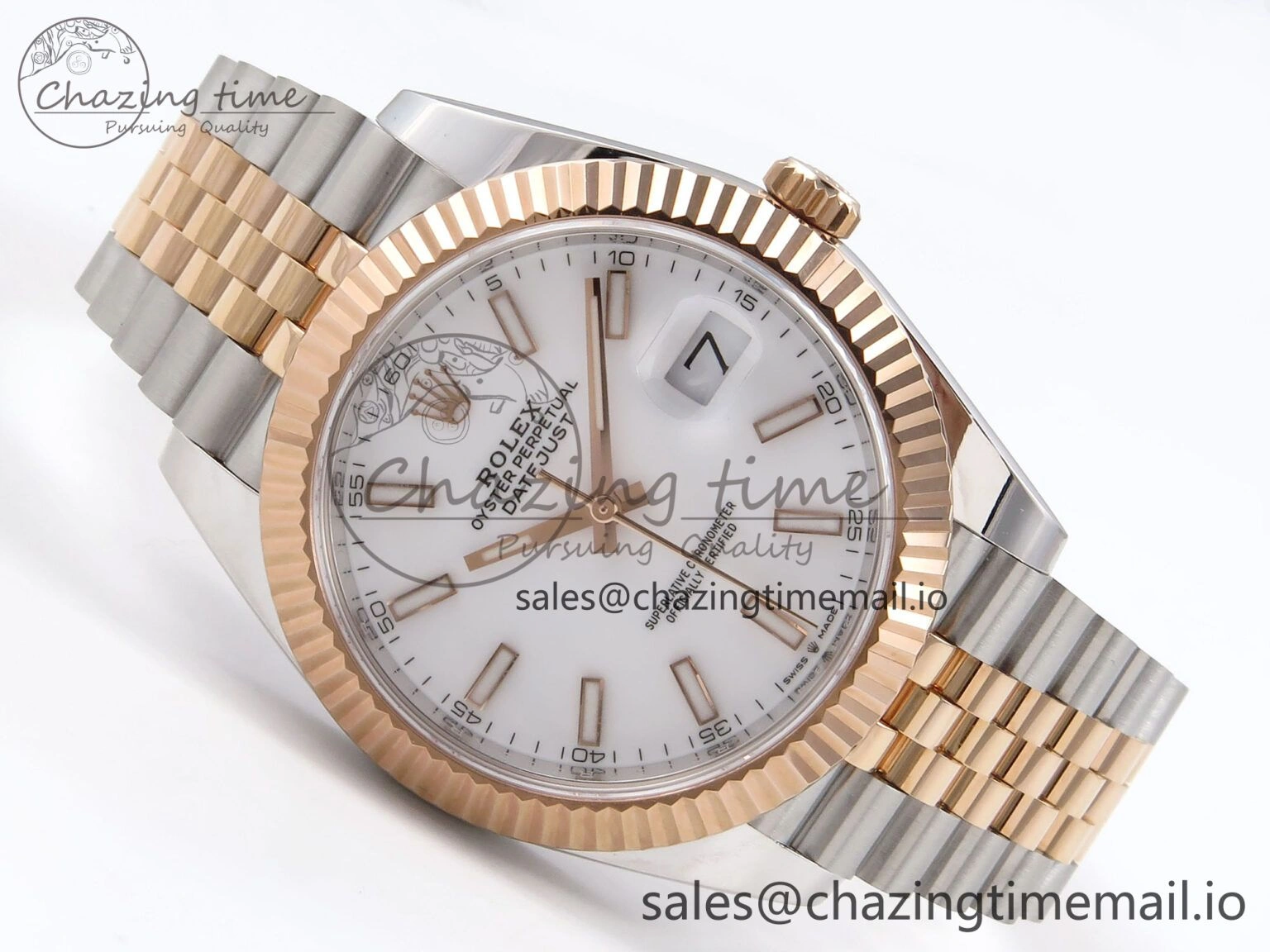 ZeroBulk DateJust 41 126331 ARF 1:1 Best Edition 904L Steel White Dial on SS RG Jubilee Bracelet SH3235（Gain Weight） 1110