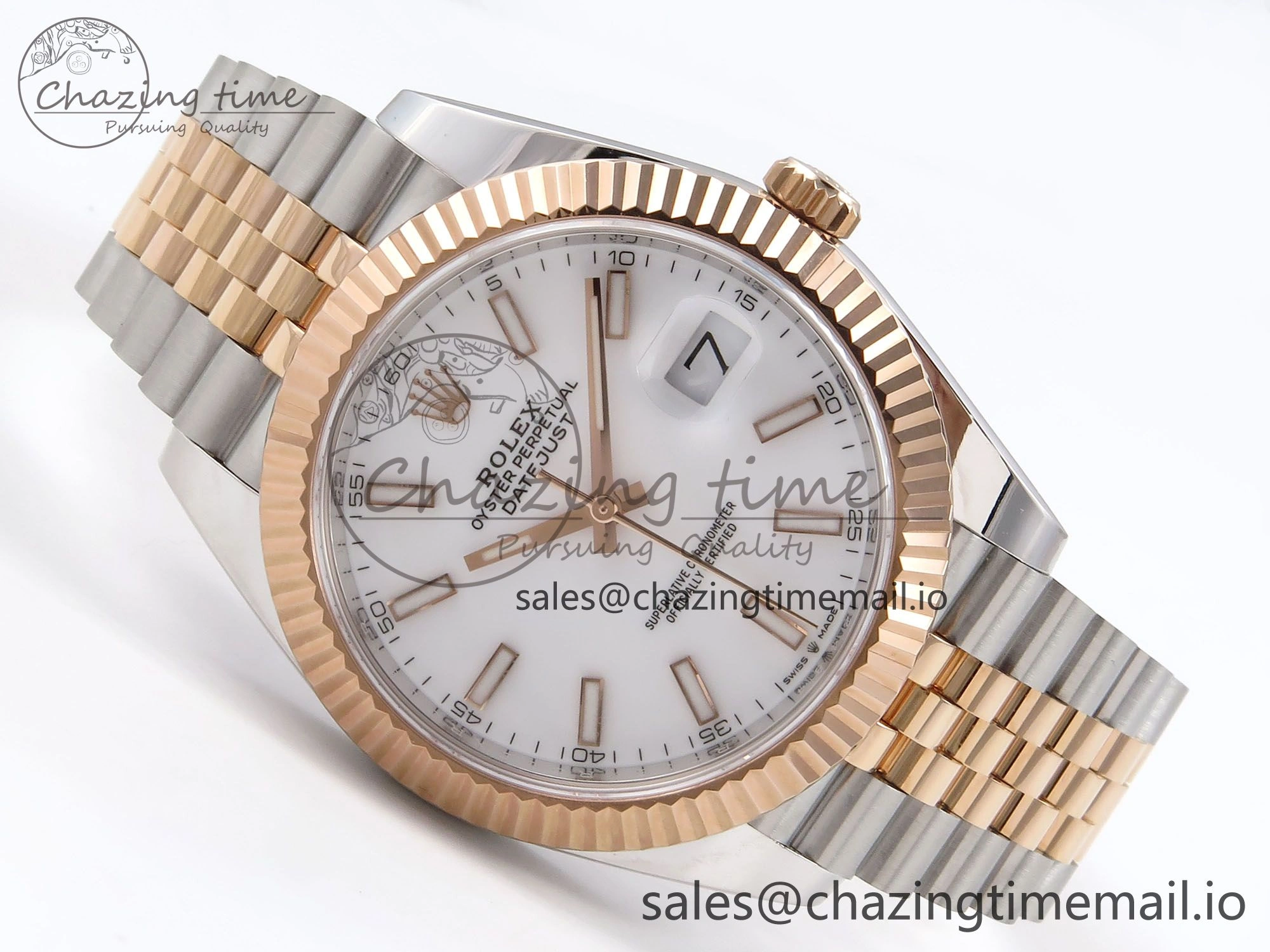 ZeroBulk DateJust 41 126331 ARF 1:1 Best Edition 904L Steel White Dial on SS RG Jubilee Bracelet SH3235（Gain Weight） 1110