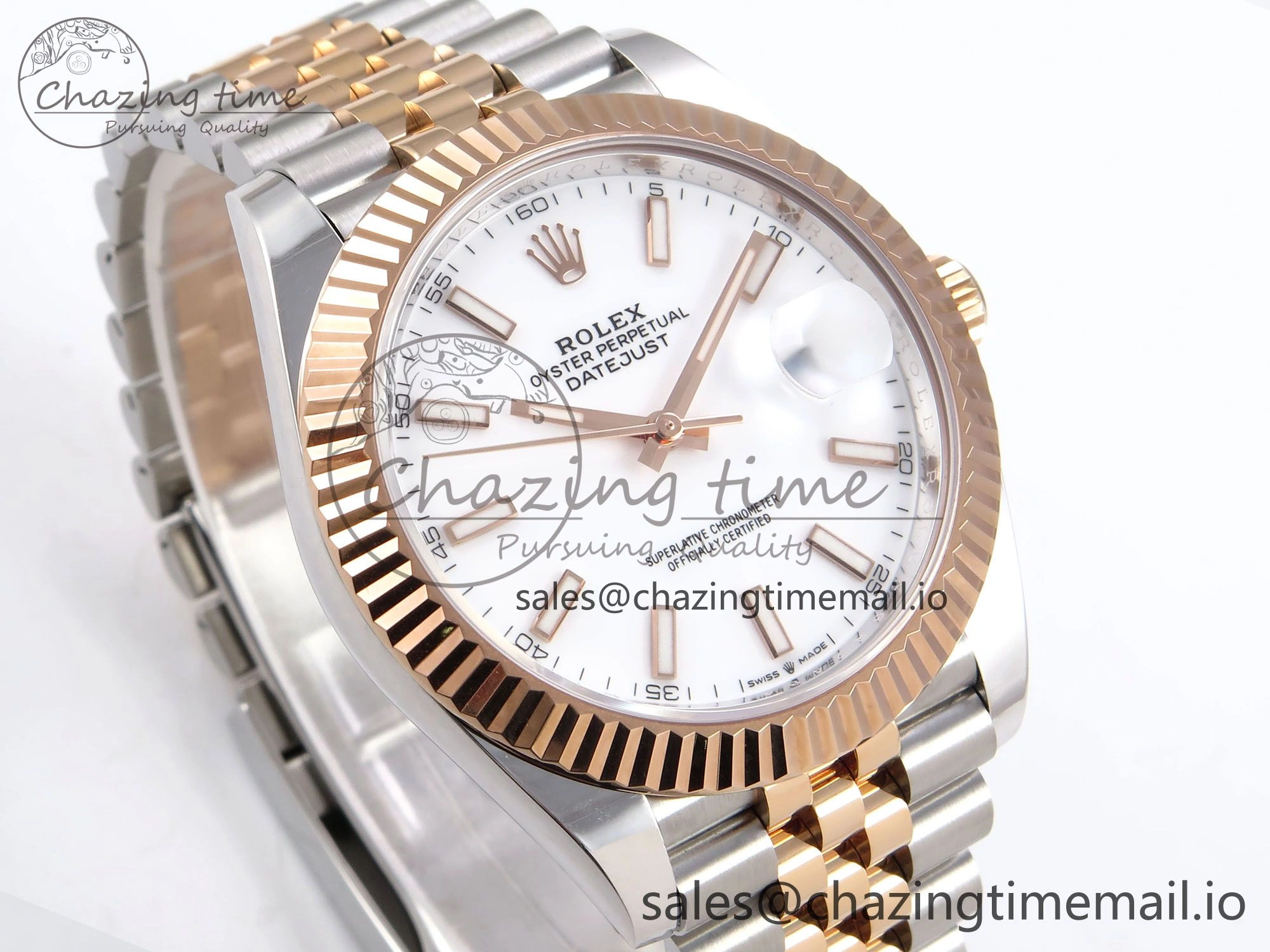 ZeroBulk DateJust 41 126331 ARF 1:1 Best Edition 904L Steel White Dial on SS RG Jubilee Bracelet SH3235（Gain Weight） 1110
