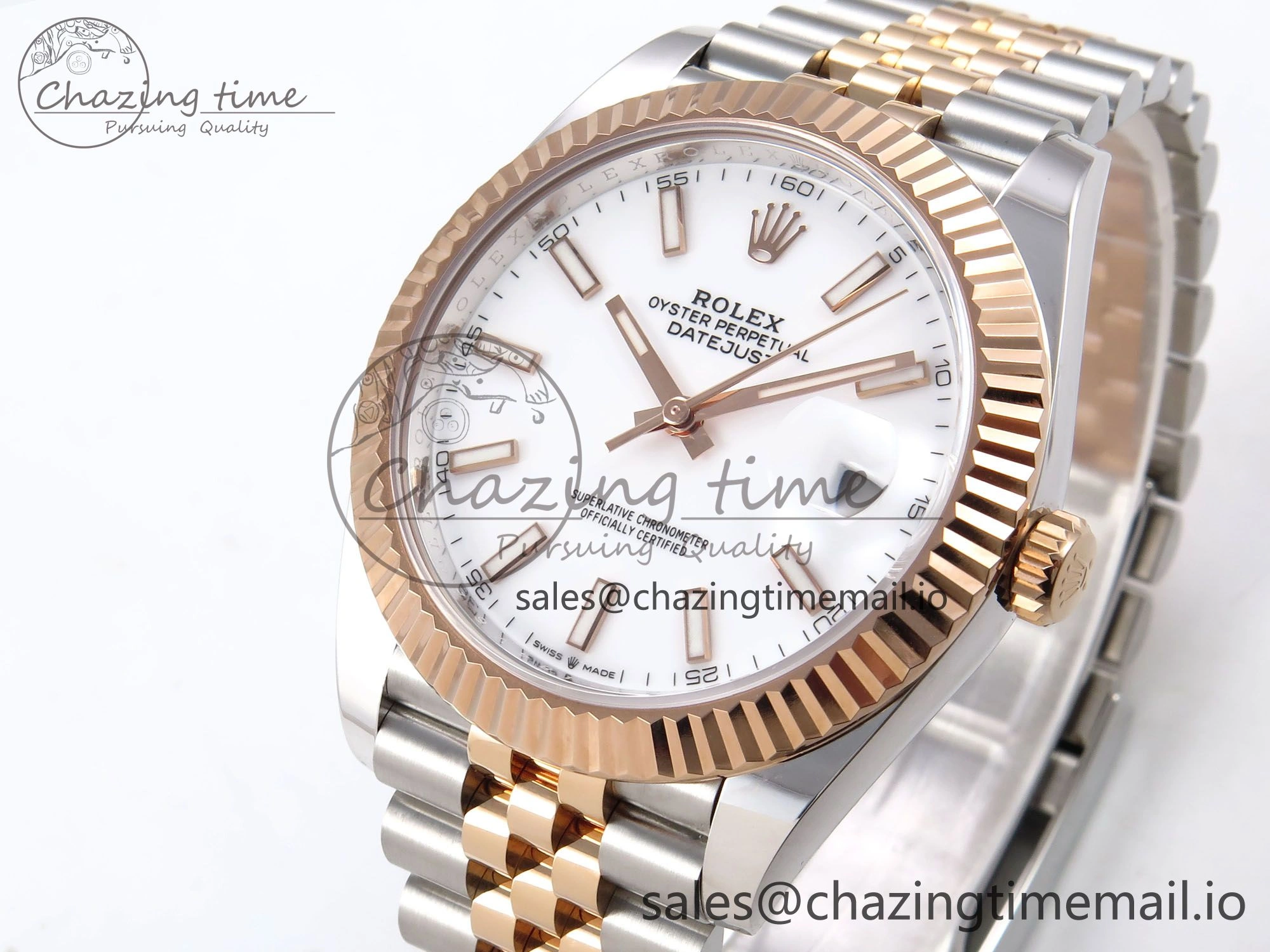 ZeroBulk DateJust 41 126331 ARF 1:1 Best Edition 904L Steel White Dial on SS RG Jubilee Bracelet SH3235（Gain Weight） 1110