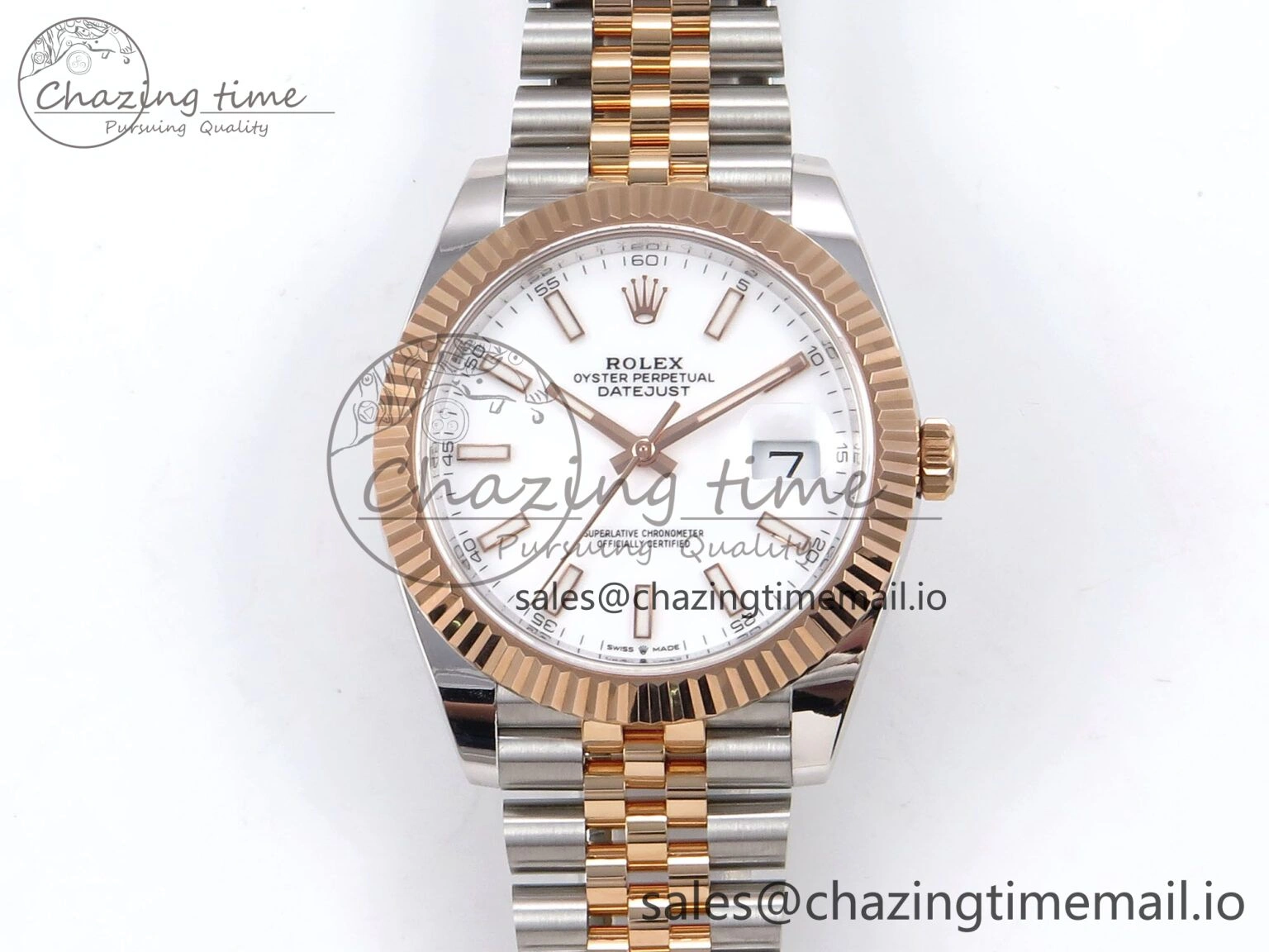 ZeroBulk DateJust 41 126331 ARF 1:1 Best Edition 904L Steel White Dial on SS RG Jubilee Bracelet SH3235（Gain Weight） 1110