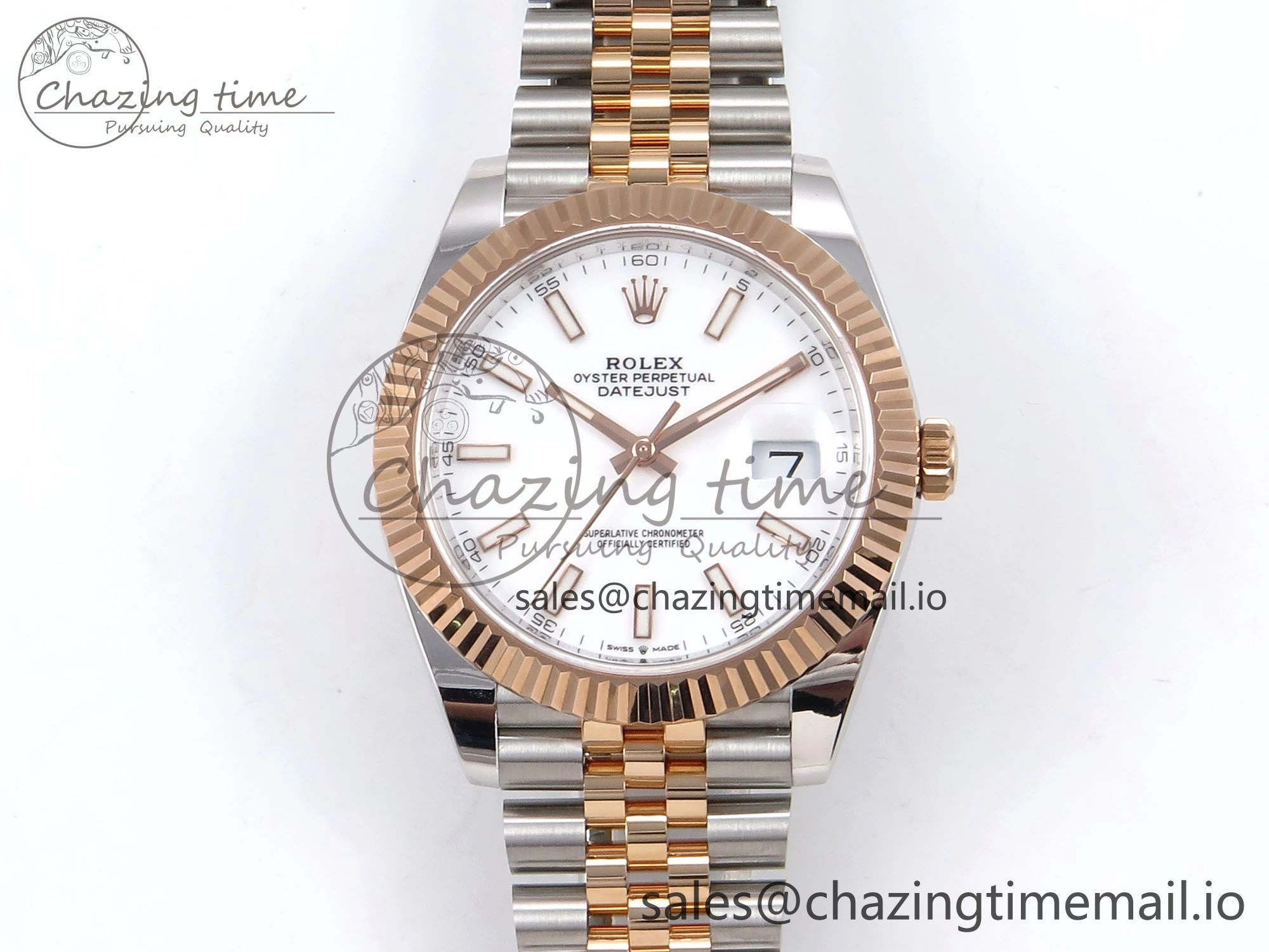 ZeroBulk DateJust 41 126331 ARF 1:1 Best Edition 904L Steel White Dial on SS RG Jubilee Bracelet SH3235（Gain Weight） 1110