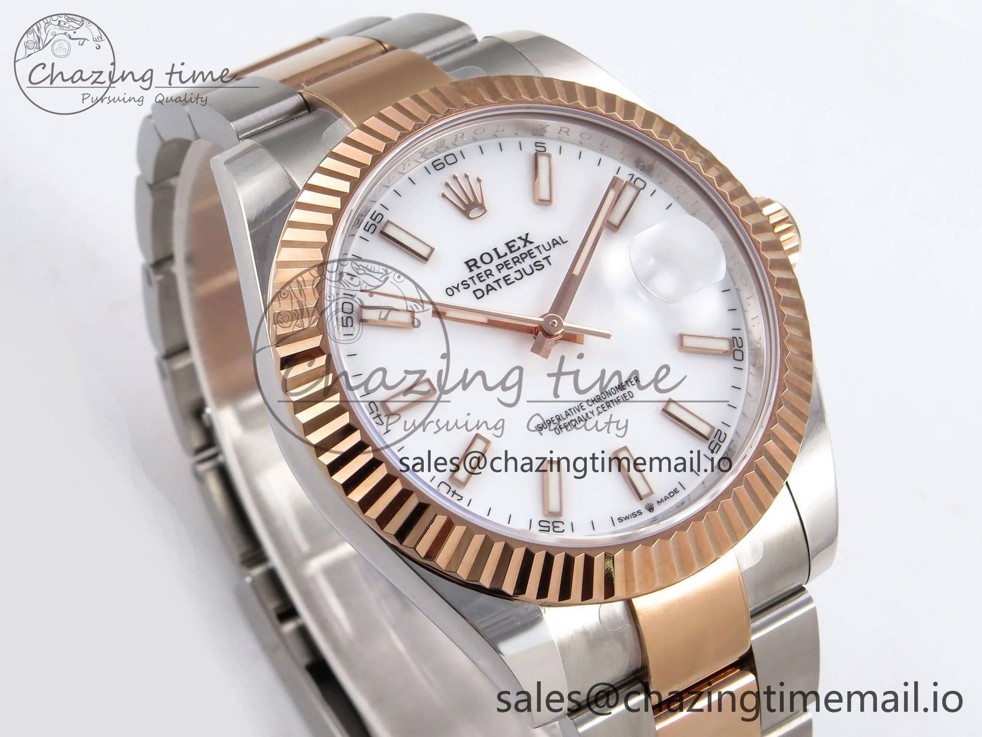 Efficient DateJust 41 126331 ARF 1:1 Best Edition 904L Steel White Dial on SS RG Oyster Bracelet SH3235（Gain Weight） 1096