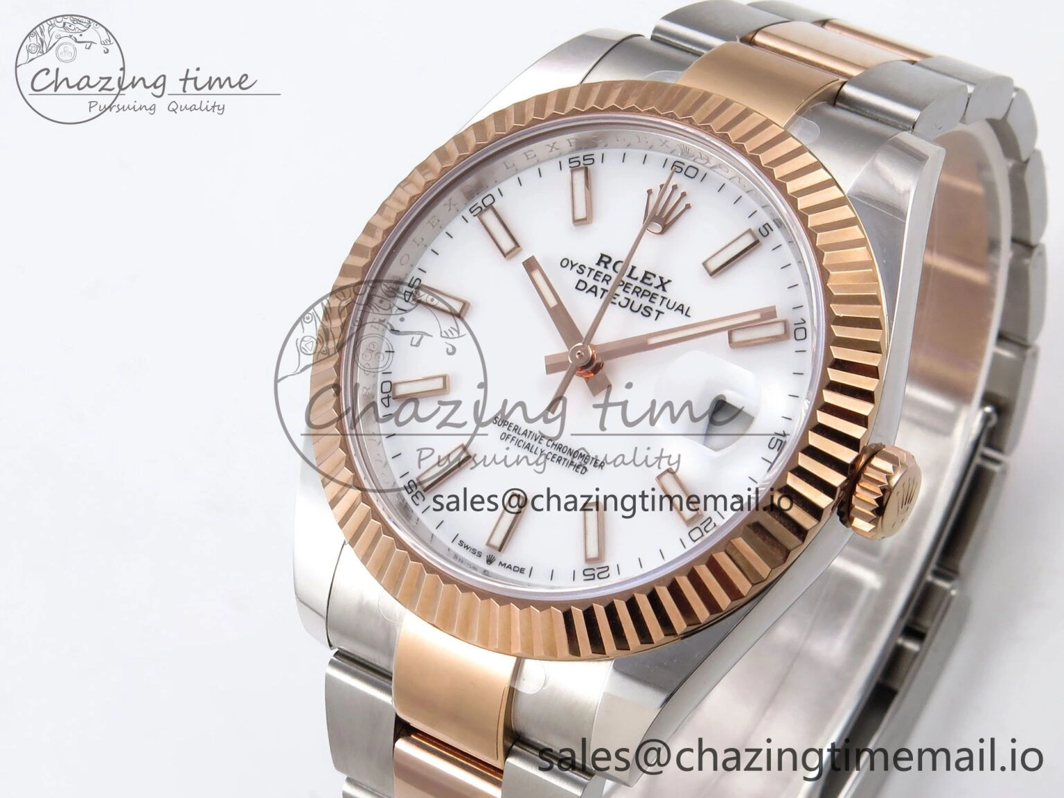 Efficient DateJust 41 126331 ARF 1:1 Best Edition 904L Steel White Dial on SS RG Oyster Bracelet SH3235（Gain Weight） 1096