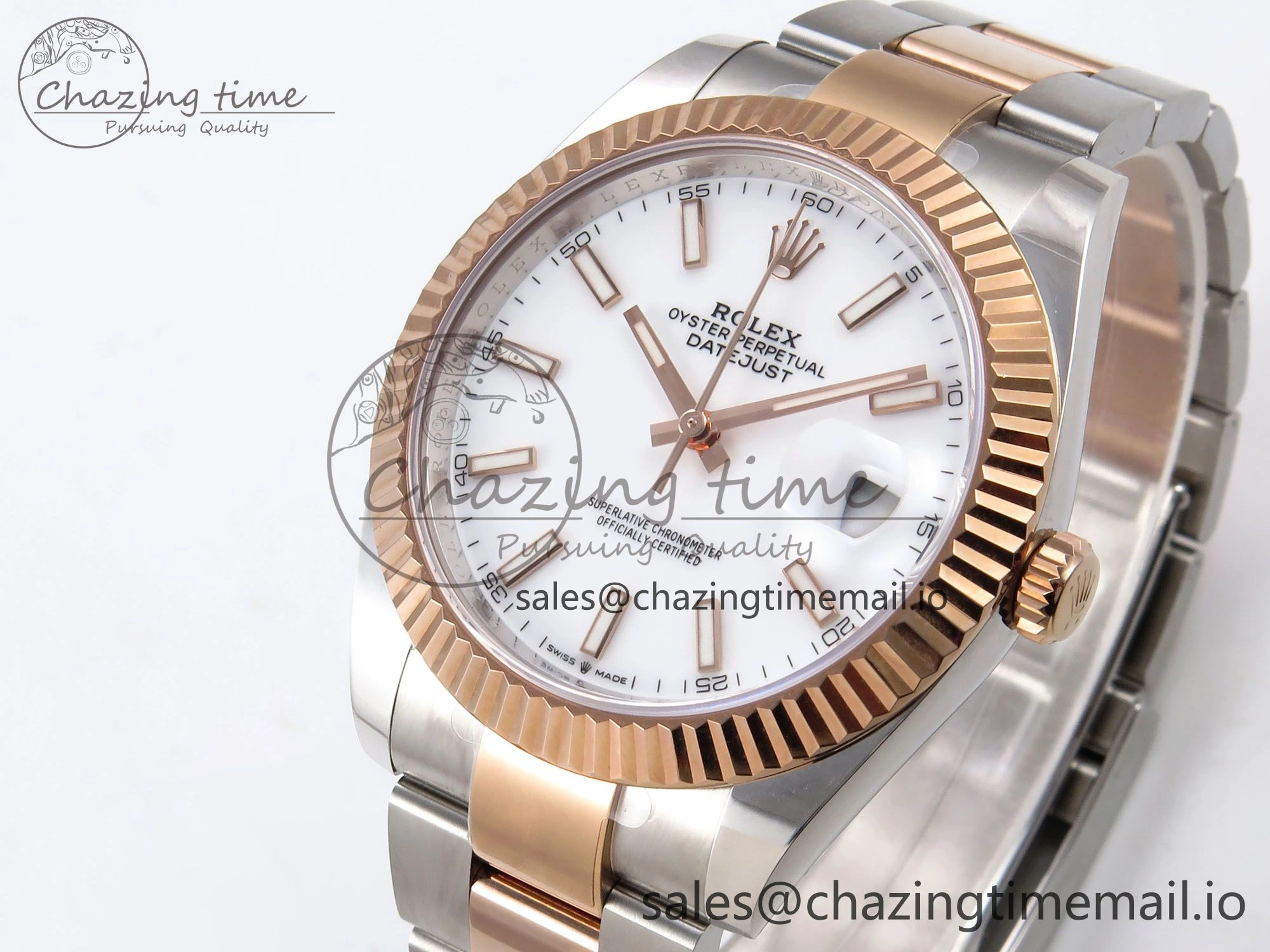 Efficient DateJust 41 126331 ARF 1:1 Best Edition 904L Steel White Dial on SS RG Oyster Bracelet SH3235（Gain Weight） 1096
