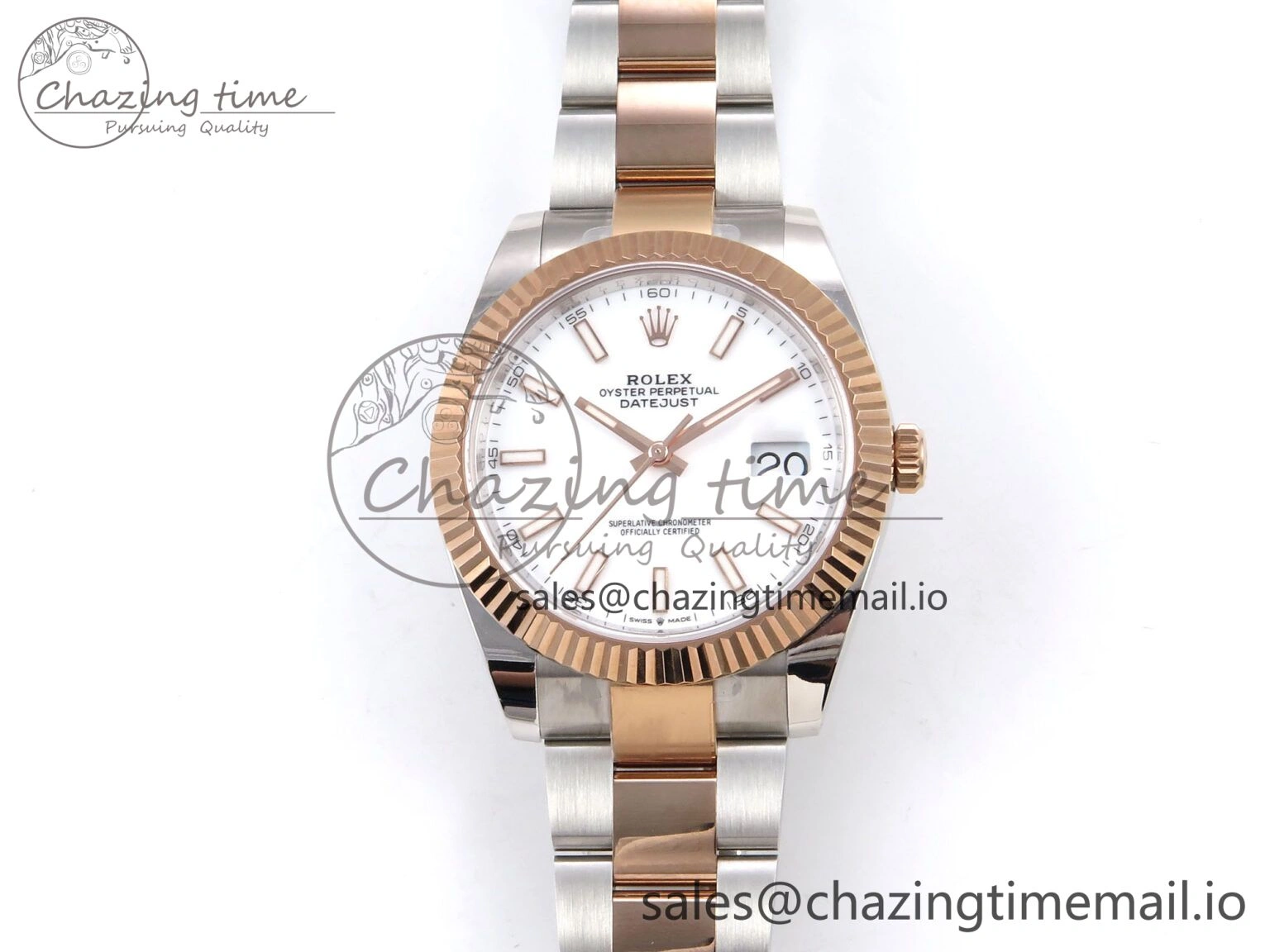 Efficient DateJust 41 126331 ARF 1:1 Best Edition 904L Steel White Dial on SS RG Oyster Bracelet SH3235（Gain Weight） 1096