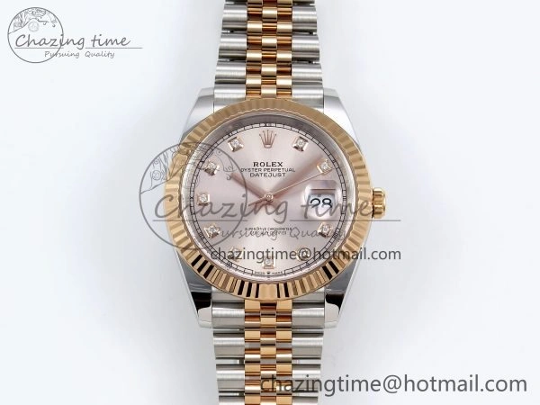 DateJust 41 126331 Clean 1:1 Best Edition 904L Steel RG Diamonds Dial on SS RG Jubilee Bracelet VR OnTrend 1581