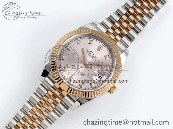 DateJust 41 126331 Clean 1:1 Best Edition 904L Steel RG Diamonds Dial on SS RG Jubilee Bracelet VR OnTrend 1581
