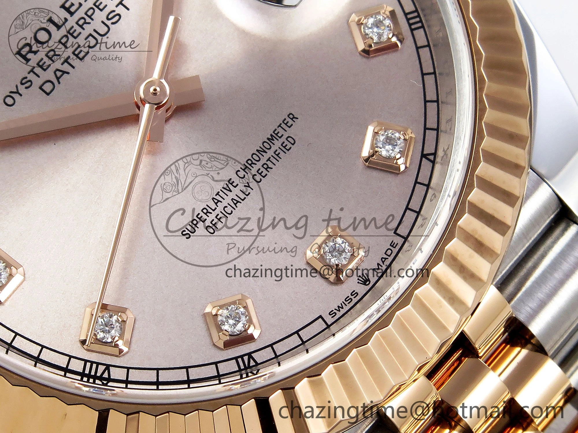 DateJust 41 126331 Clean 1:1 Best Edition 904L Steel RG Diamonds Dial on SS RG Jubilee Bracelet VR OnTrend 1581