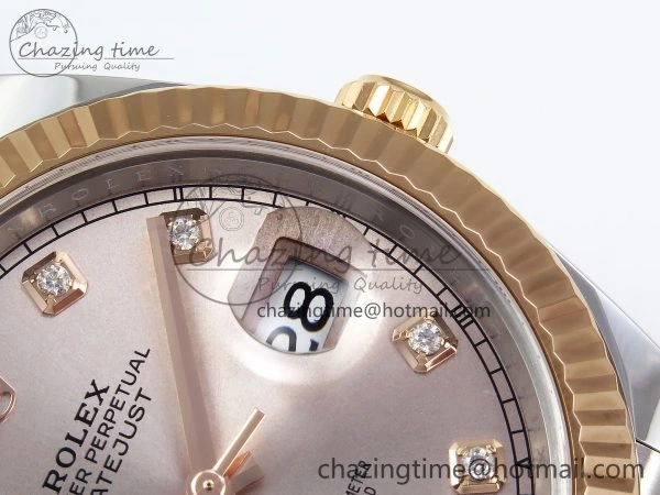 DateJust 41 126331 Clean 1:1 Best Edition 904L Steel RG Diamonds Dial on SS RG Jubilee Bracelet VR OnTrend 1581