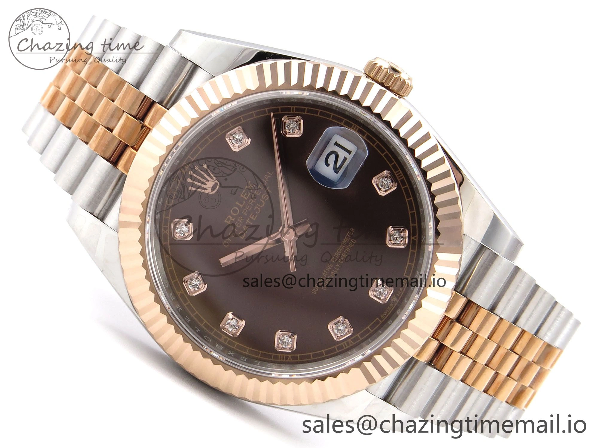 DateJust 41 126331 EWEF Best Edition Brown Diamonds Dial on SS RG Jubilee Bracelet A ModernLook 996