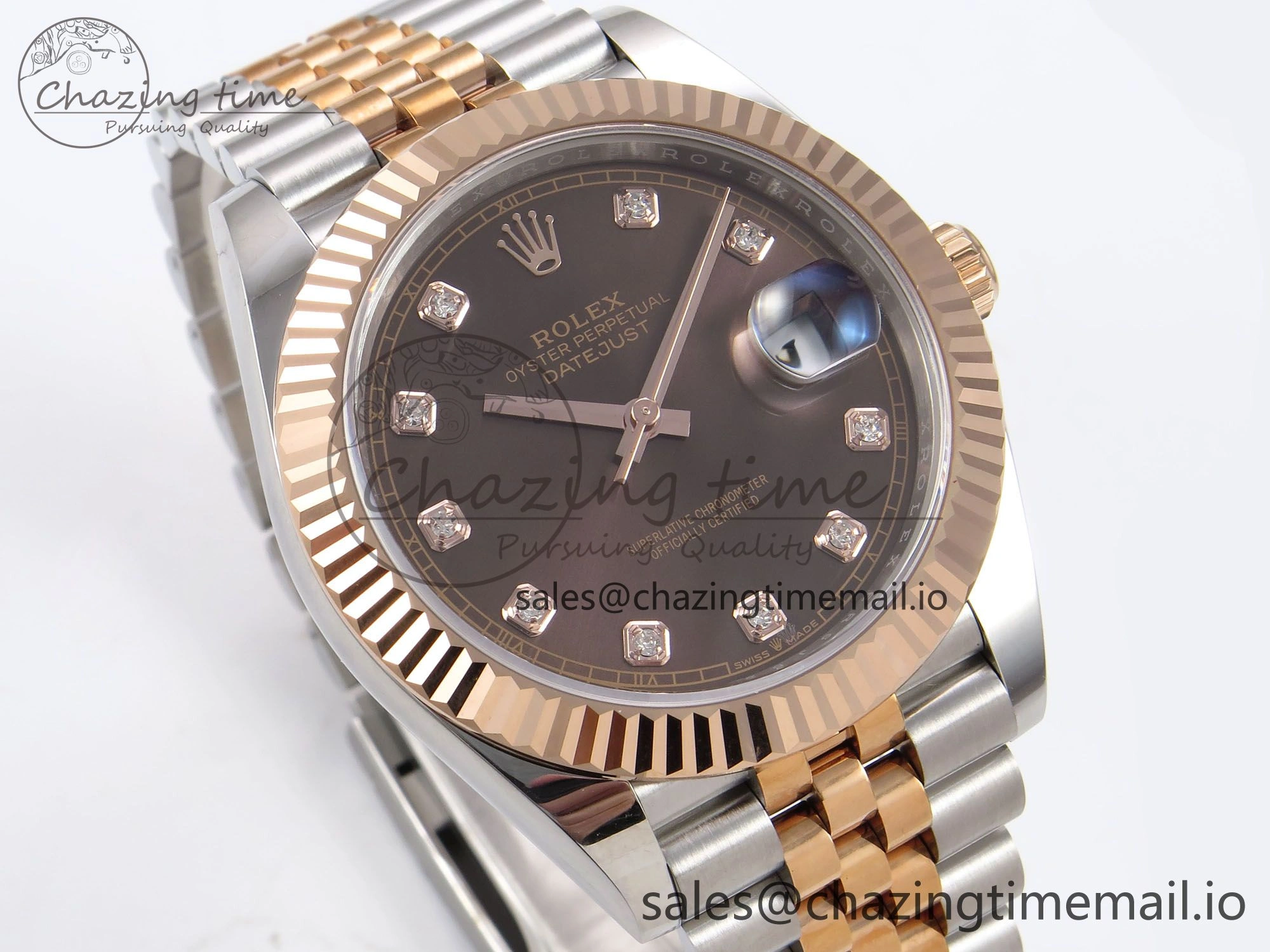DateJust 41 126331 EWEF Best Edition Brown Diamonds Dial on SS RG Jubilee Bracelet A ModernLook 996