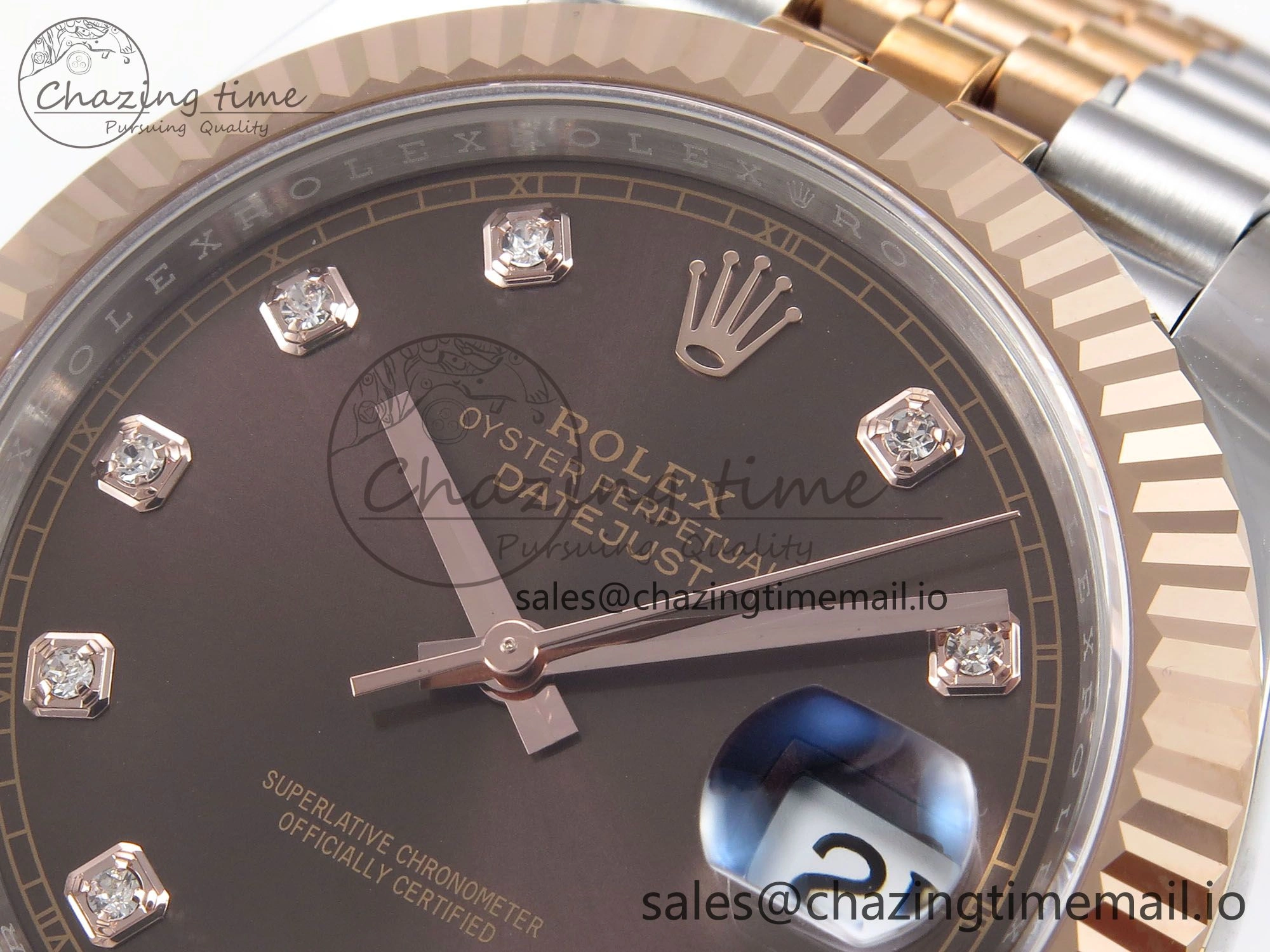 DateJust 41 126331 EWEF Best Edition Brown Diamonds Dial on SS RG Jubilee Bracelet A ModernLook 996