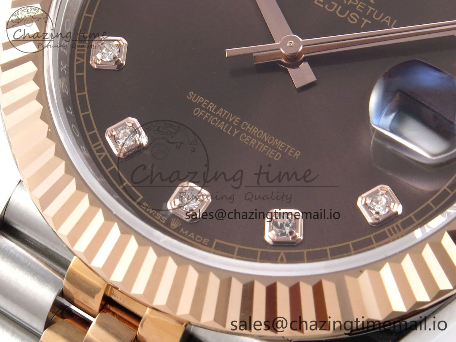 DateJust 41 126331 EWEF Best Edition Brown Diamonds Dial on SS RG Jubilee Bracelet A ModernLook 996