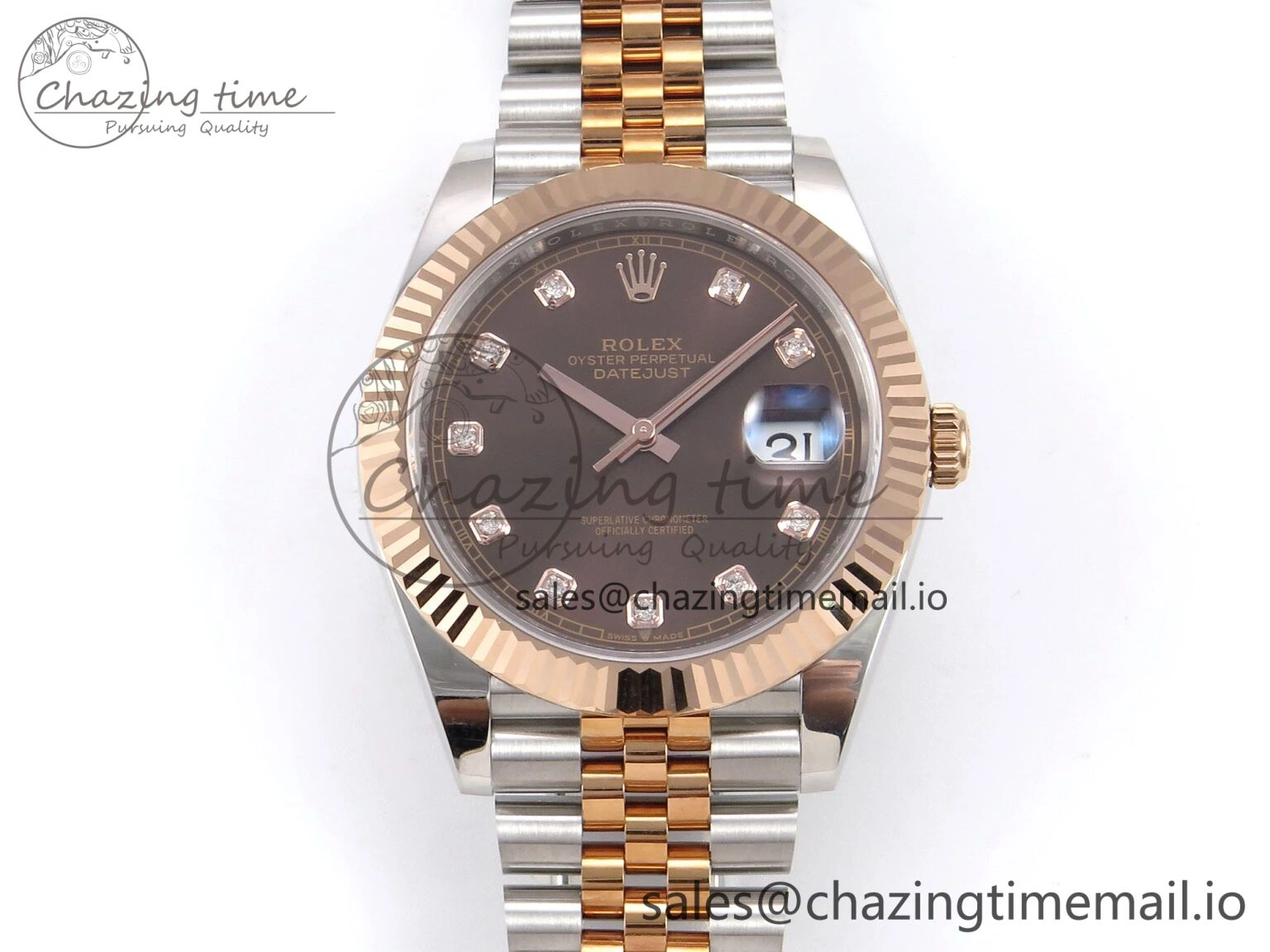 DateJust 41 126331 EWEF Best Edition Brown Diamonds Dial on SS RG Jubilee Bracelet A ModernLook 996