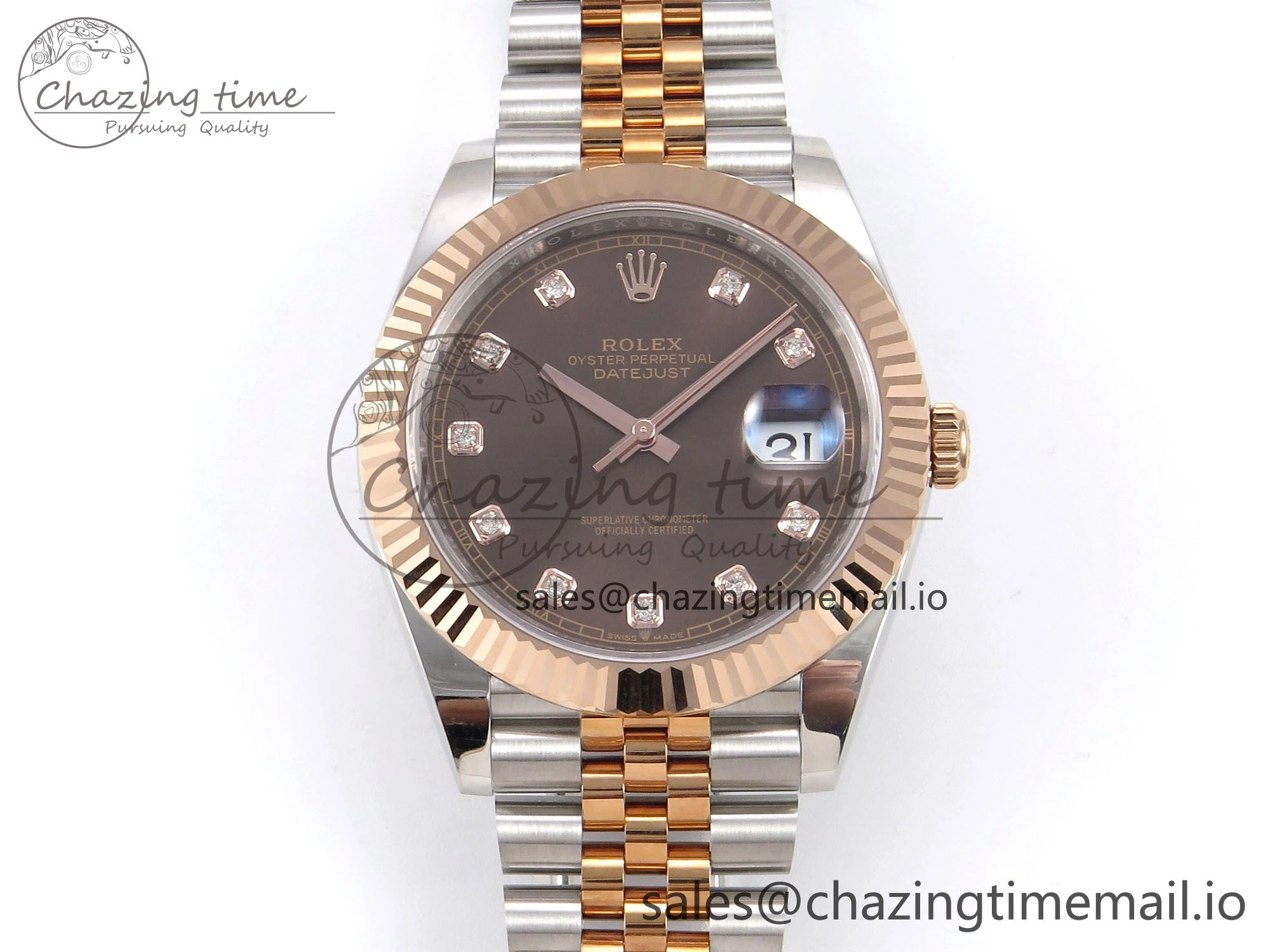 DateJust 41 126331 EWEF Best Edition Brown Diamonds Dial on SS RG Jubilee Bracelet A ModernLook 996