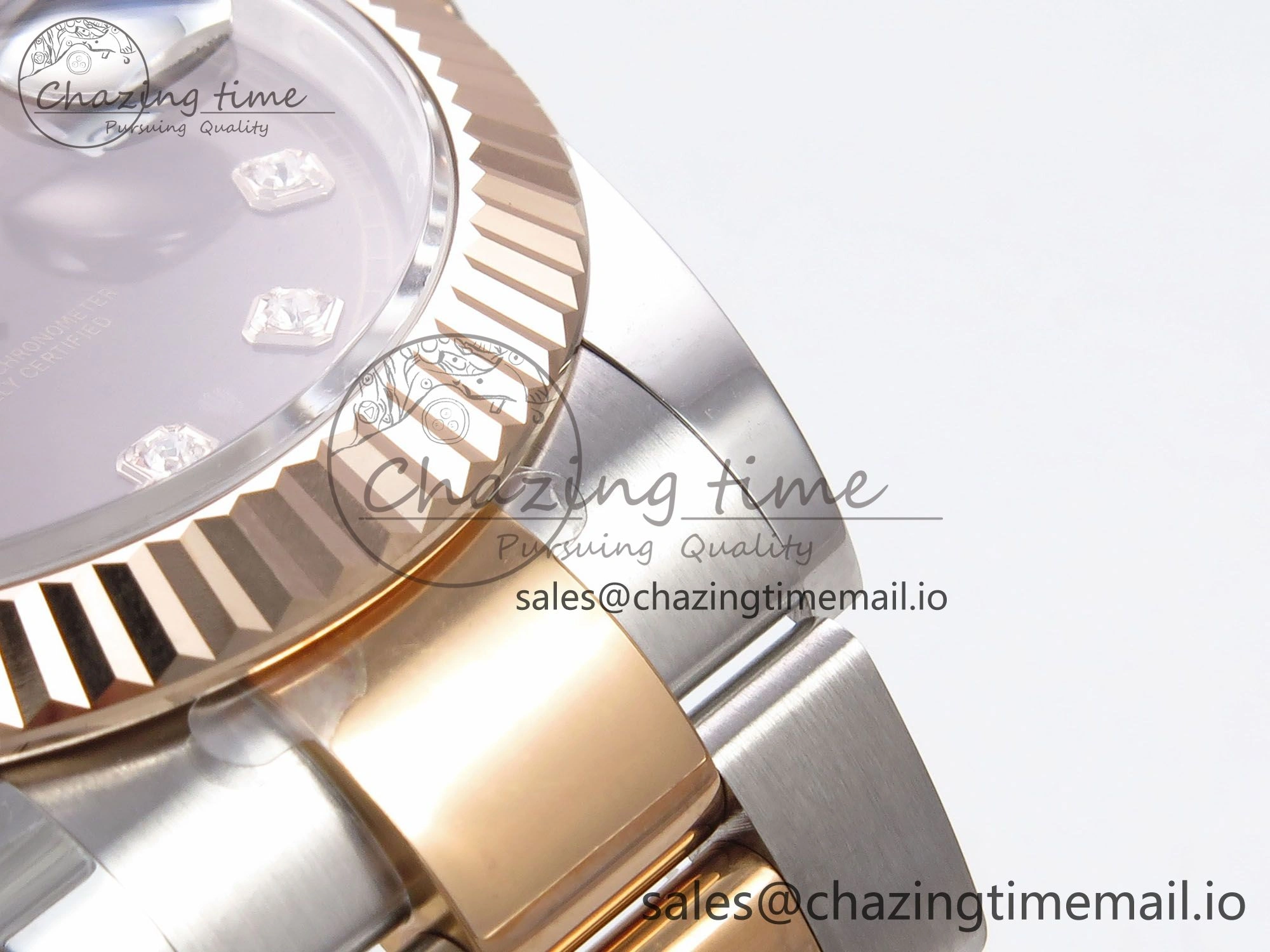 FastDry DateJust 41 126331 EWEF Best Edition Brown Diamonds Dial on SS RG Oyster Bracelet A 980