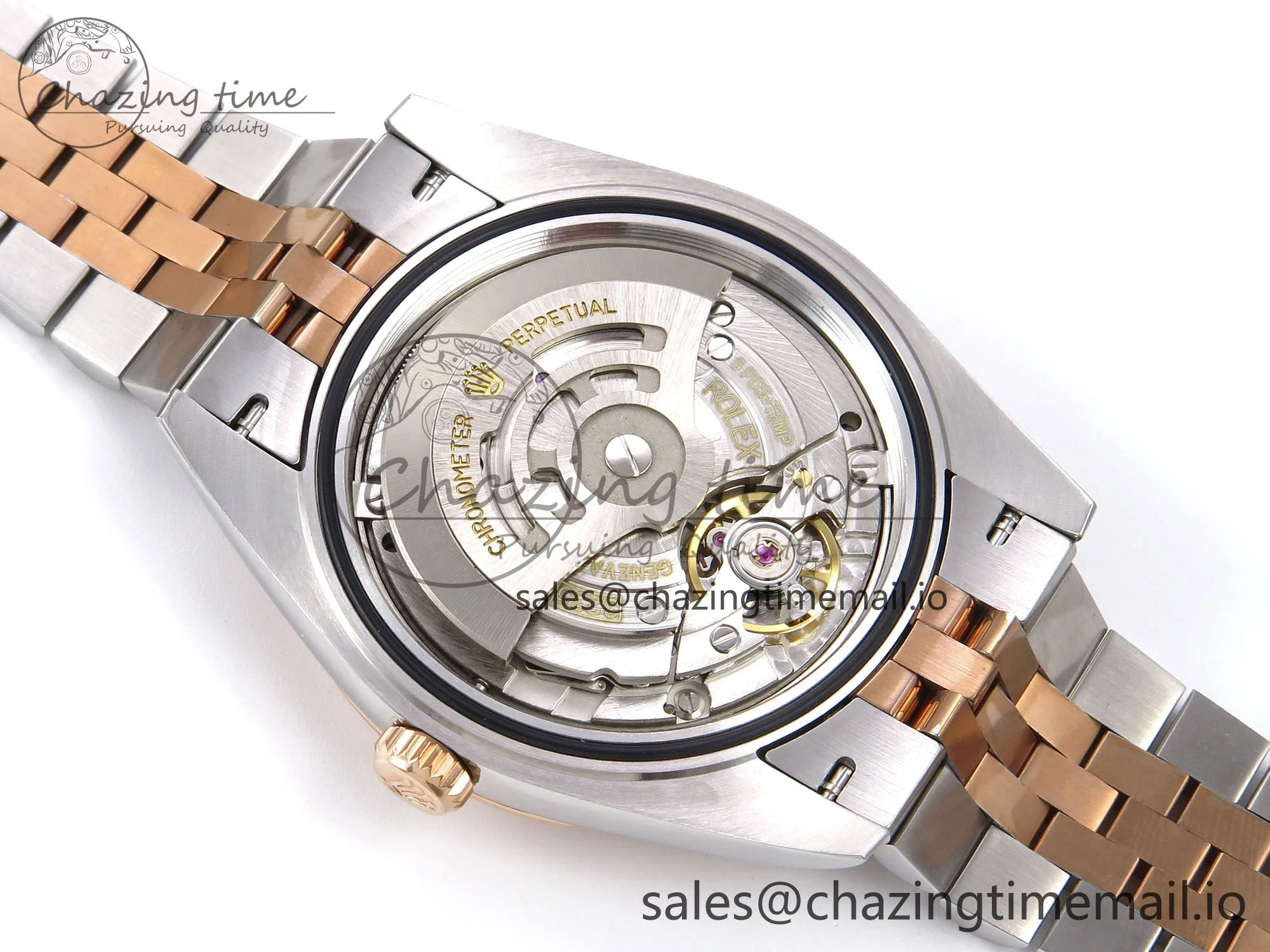 Colorful DateJust 41 126331 EWEF Best Edition Gray Dial Green Roman Marker on SS RG Jubilee Bracelet A 1000