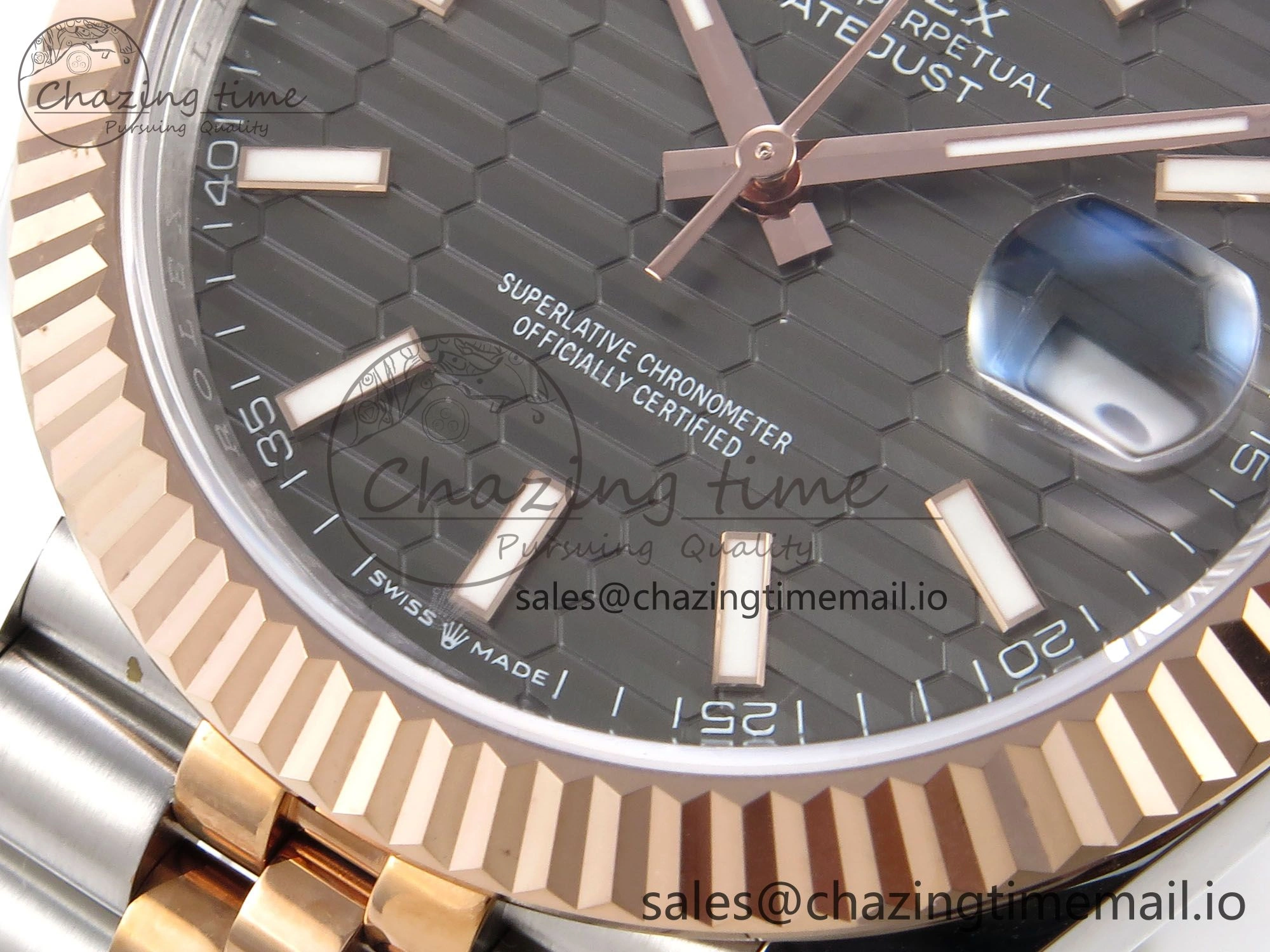DateJust 41 126331 EWEF Best Edition Gray Textured Dial on SS RG Jubilee Bracelet A Efficient 997