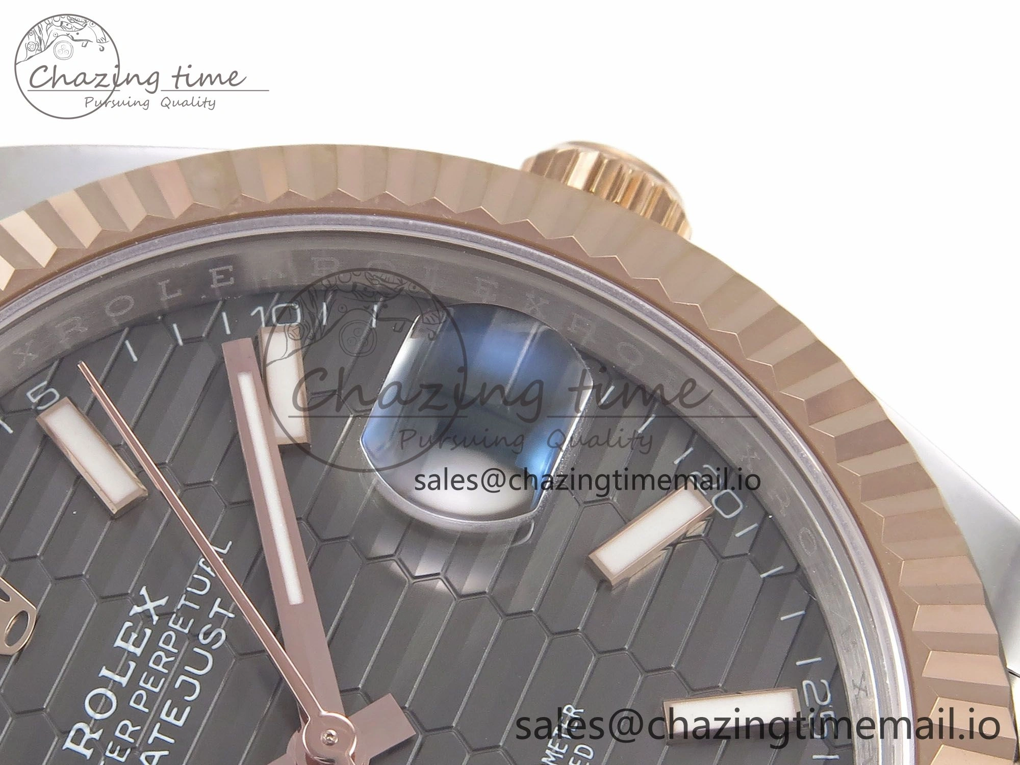 DateJust 41 126331 EWEF Best Edition Gray Textured Dial on SS RG Jubilee Bracelet A Efficient 997