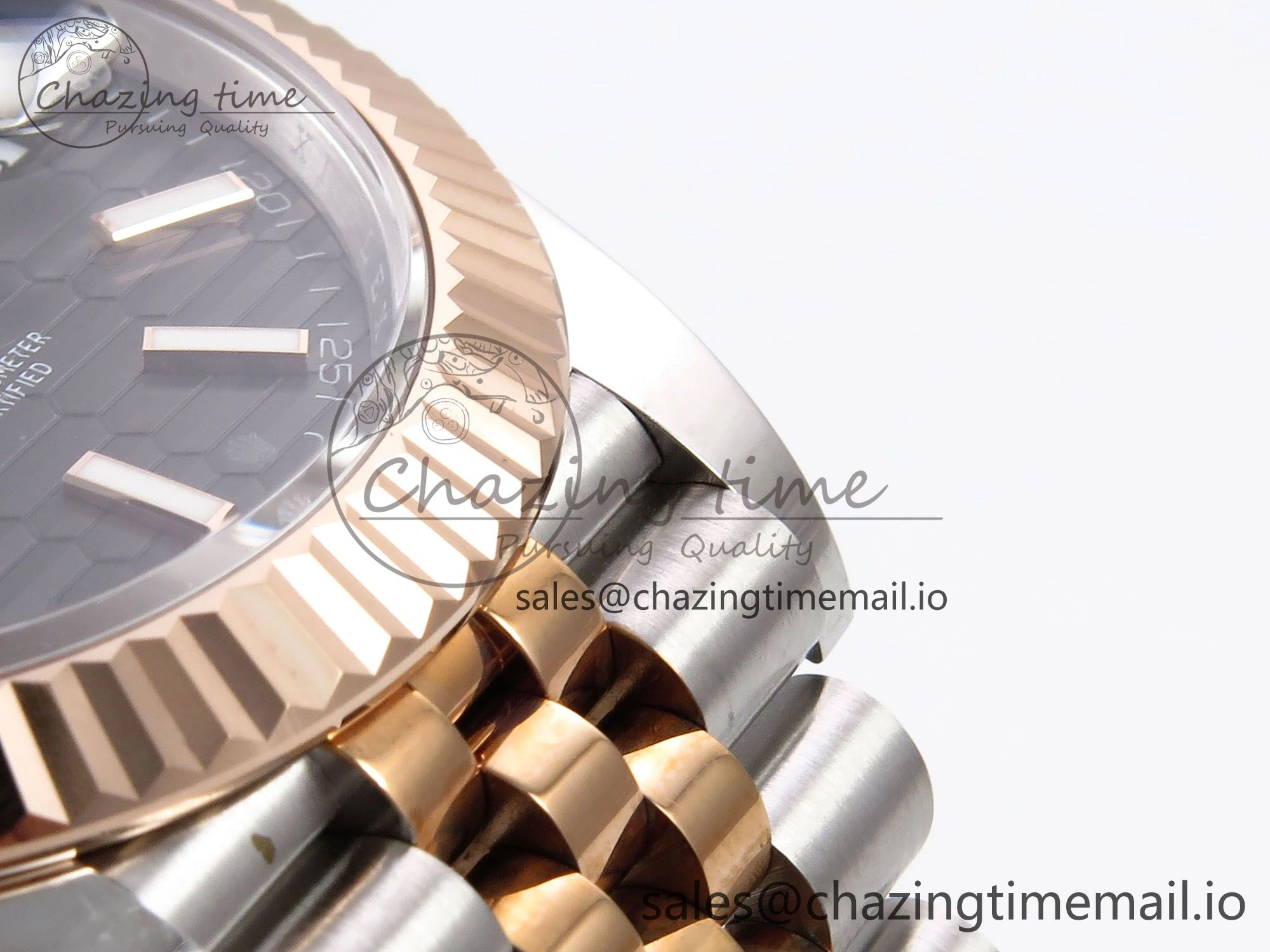 DateJust 41 126331 EWEF Best Edition Gray Textured Dial on SS RG Jubilee Bracelet A Efficient 997