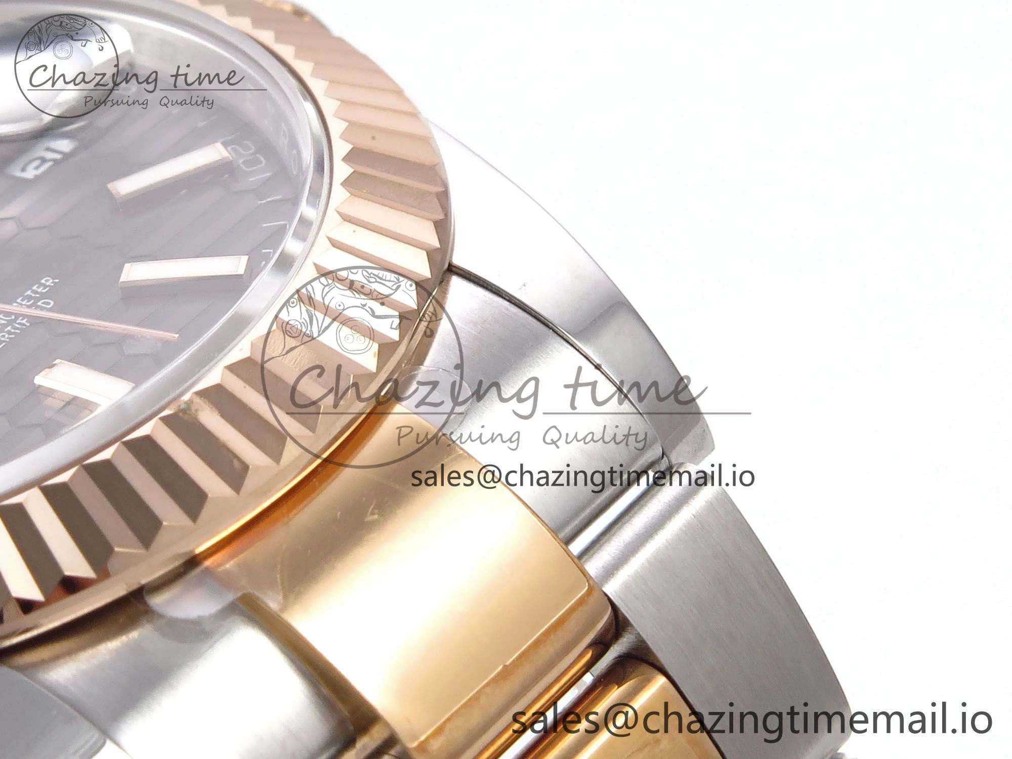 Comfortable DateJust 41 126331 EWEF Best Edition Gray Textured Dial on SS RG Oyster Bracelet A 984