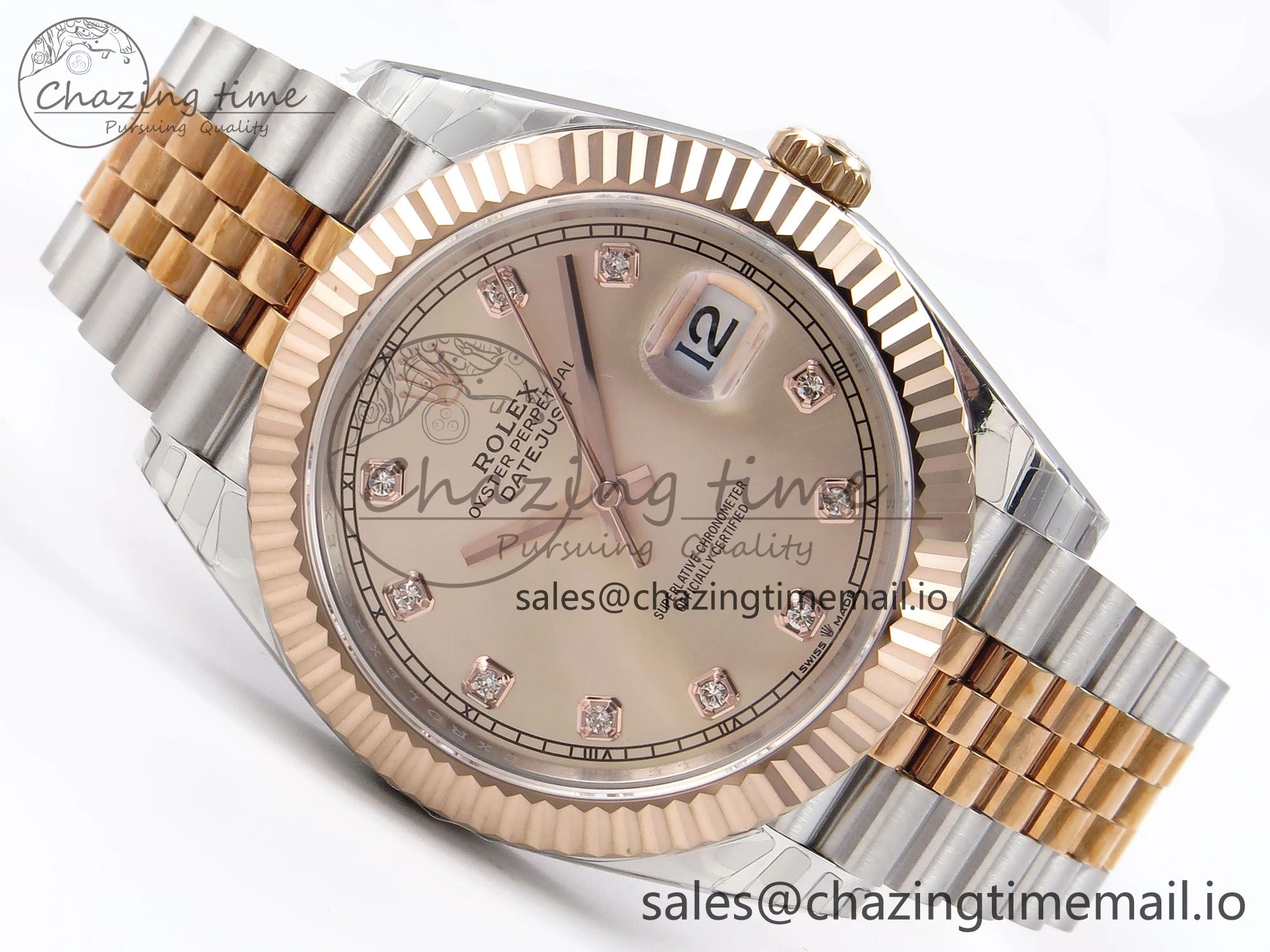 Lightweight DateJust 41 126331 EWEF Best Edition RG Diamonds Dial on SS RG Jubilee Bracelet A 999