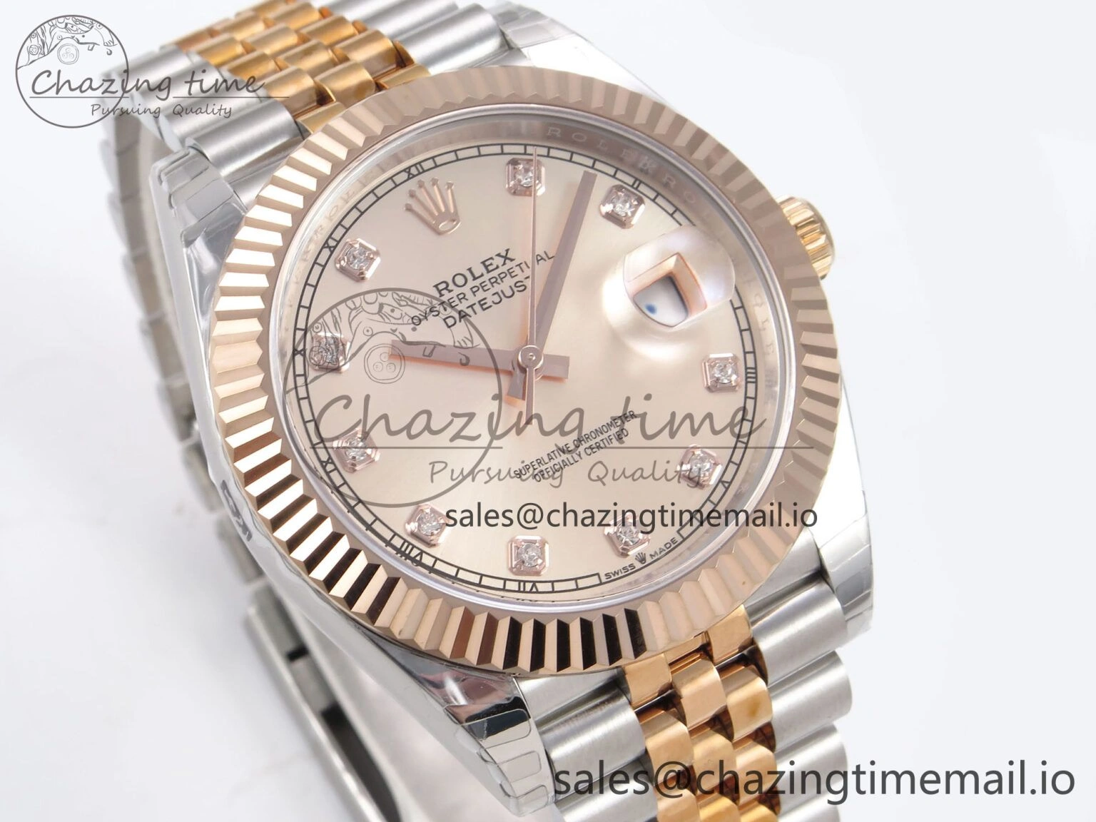 Lightweight DateJust 41 126331 EWEF Best Edition RG Diamonds Dial on SS RG Jubilee Bracelet A 999