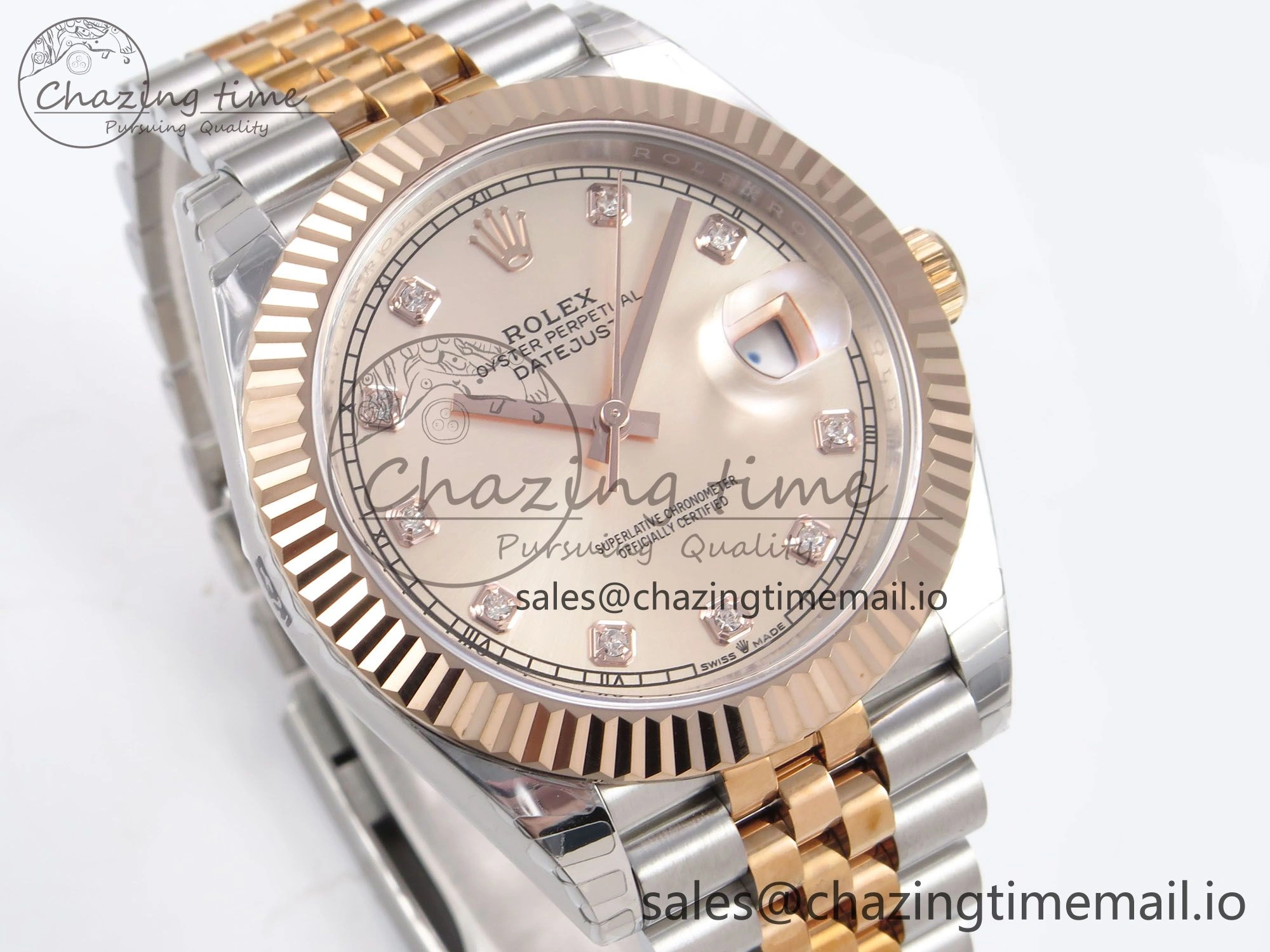Lightweight DateJust 41 126331 EWEF Best Edition RG Diamonds Dial on SS RG Jubilee Bracelet A 999