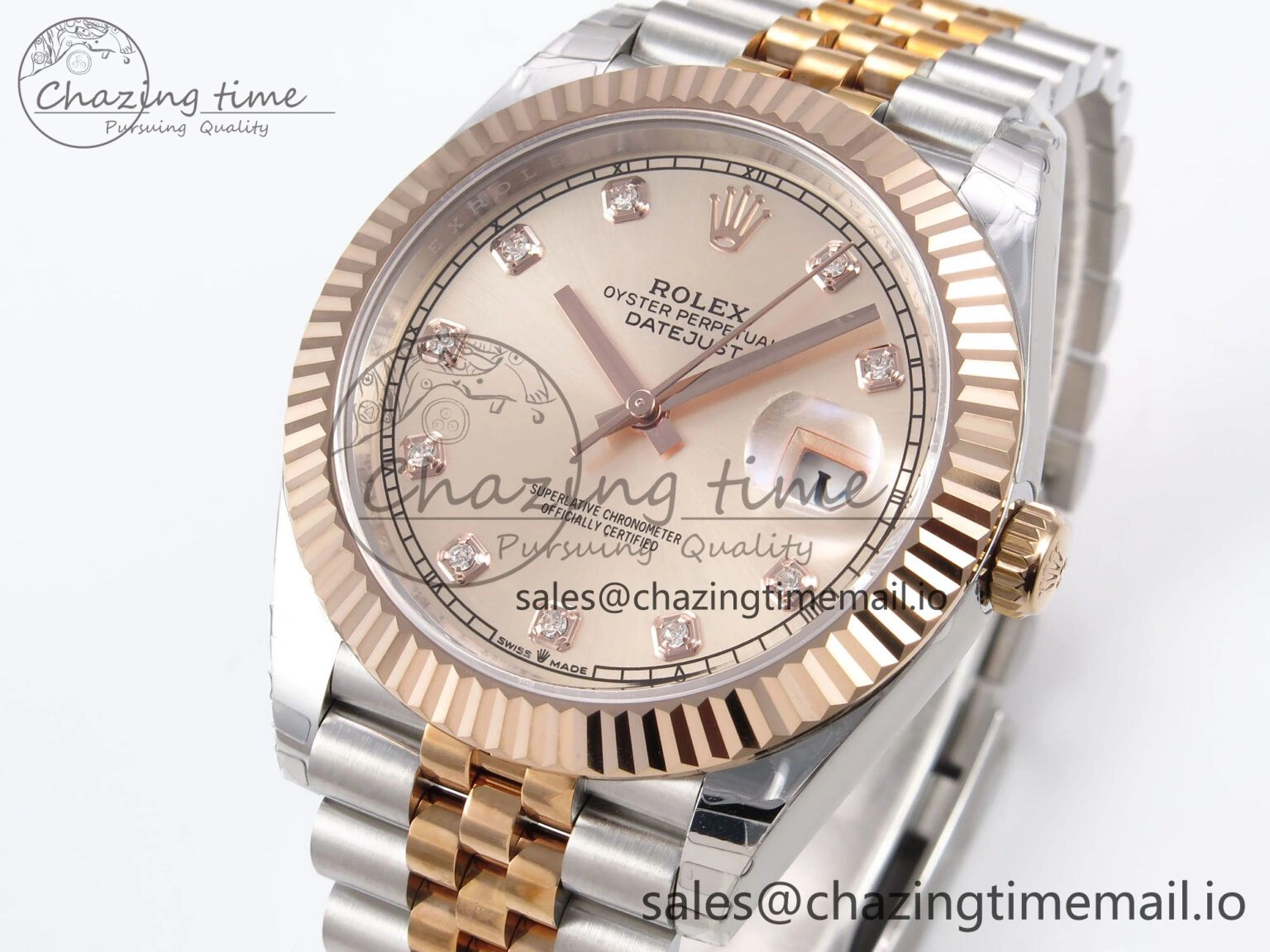 Lightweight DateJust 41 126331 EWEF Best Edition RG Diamonds Dial on SS RG Jubilee Bracelet A 999