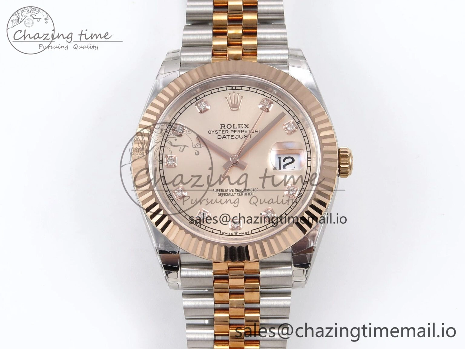 Lightweight DateJust 41 126331 EWEF Best Edition RG Diamonds Dial on SS RG Jubilee Bracelet A 999