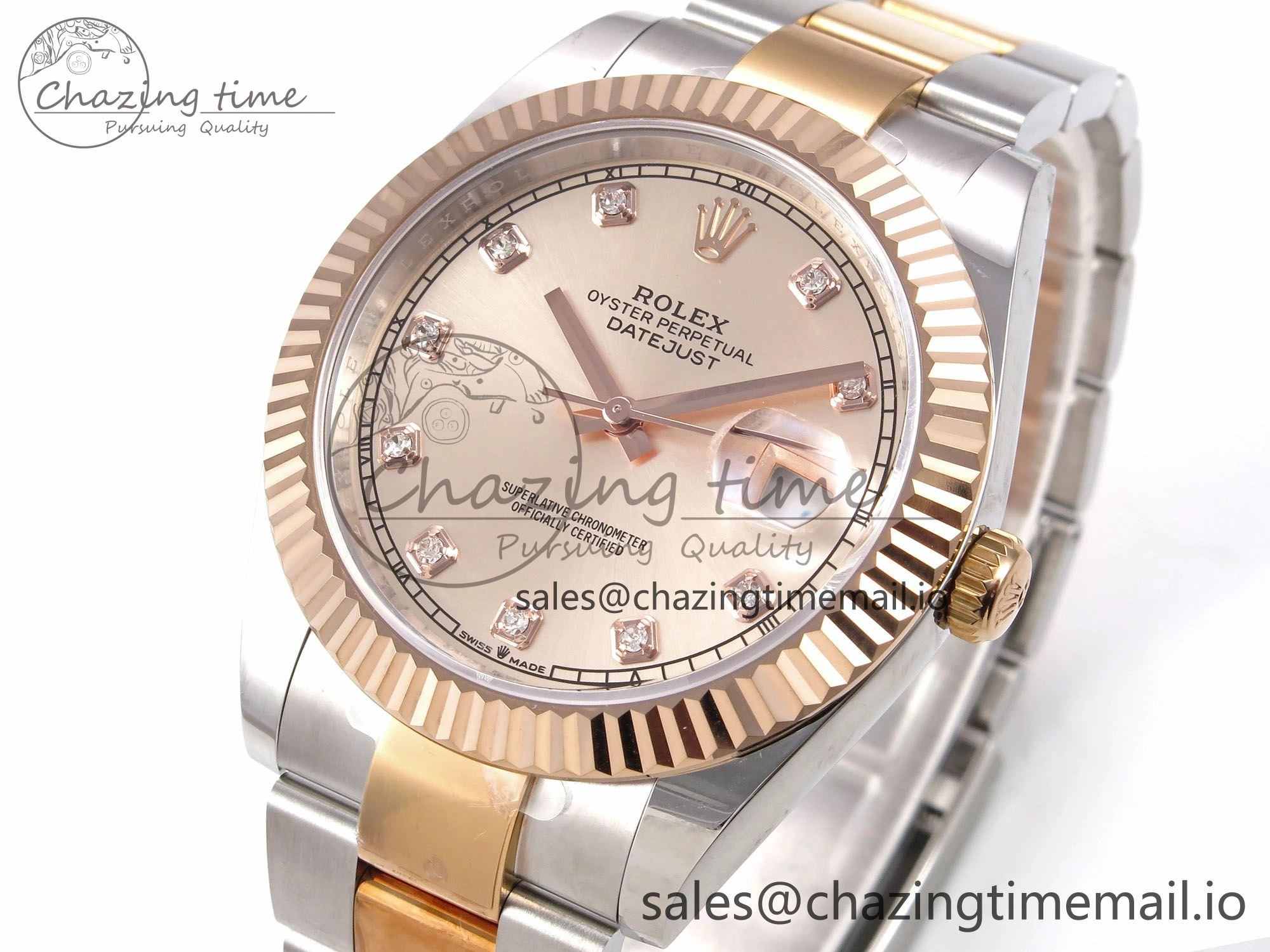 DateJust 41 126331 EWEF Best Edition RG Diamonds Dial on SS RG Oyster Bracelet A SmartChoice 978