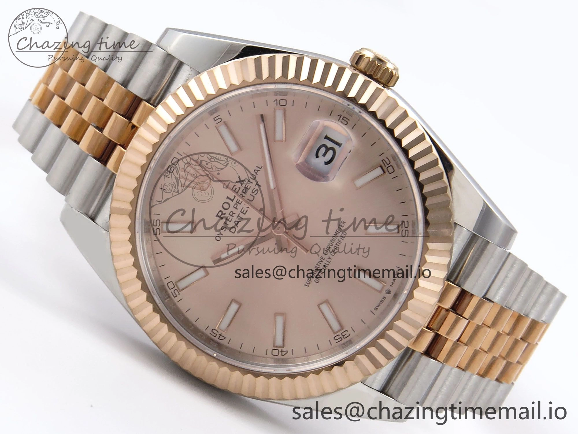 DateJust 41 126331 EWEF Best Edition RG Stick Dial on SS RG Jubilee Bracelet A DailyWear 995