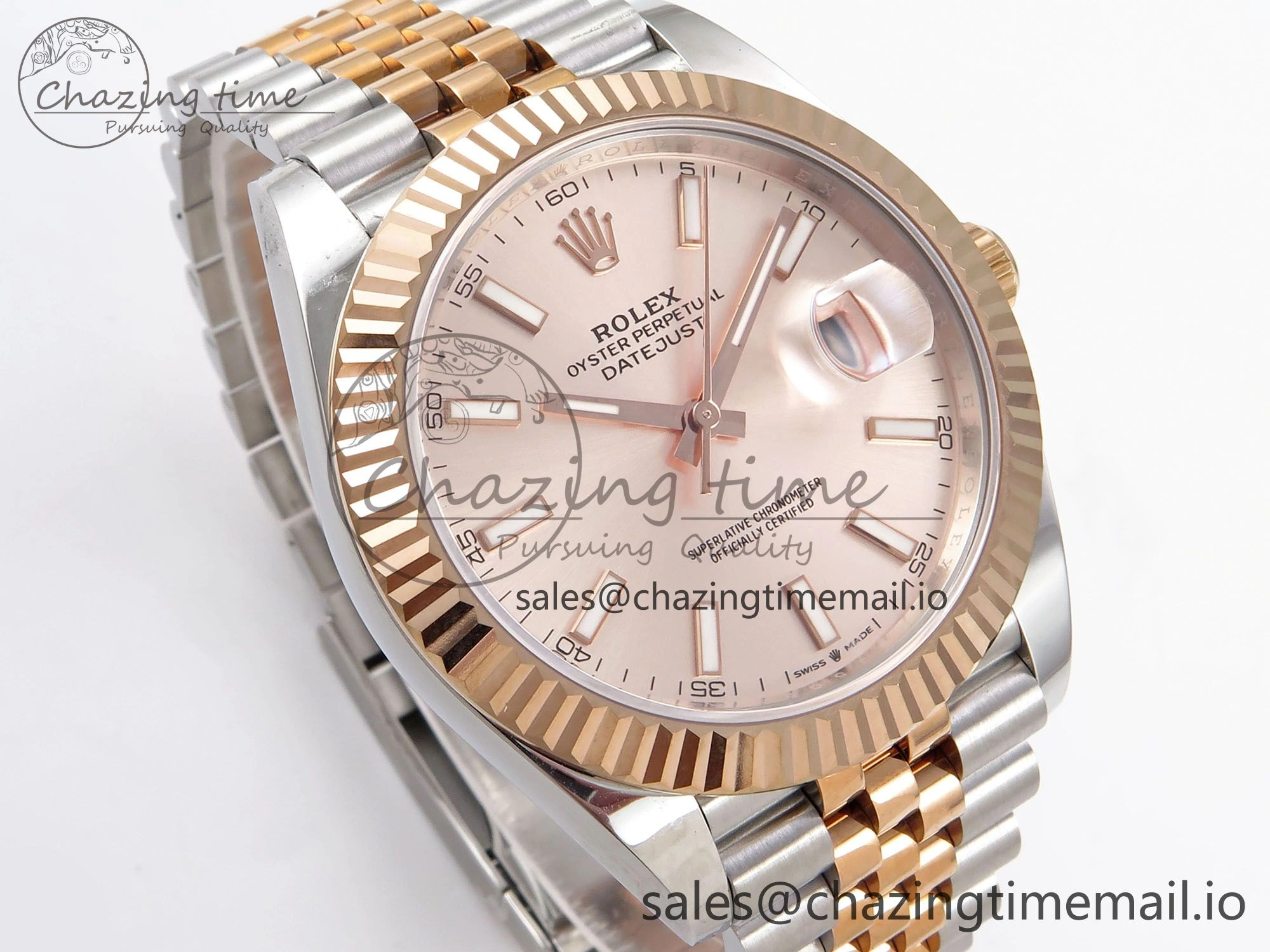 DateJust 41 126331 EWEF Best Edition RG Stick Dial on SS RG Jubilee Bracelet A DailyWear 995