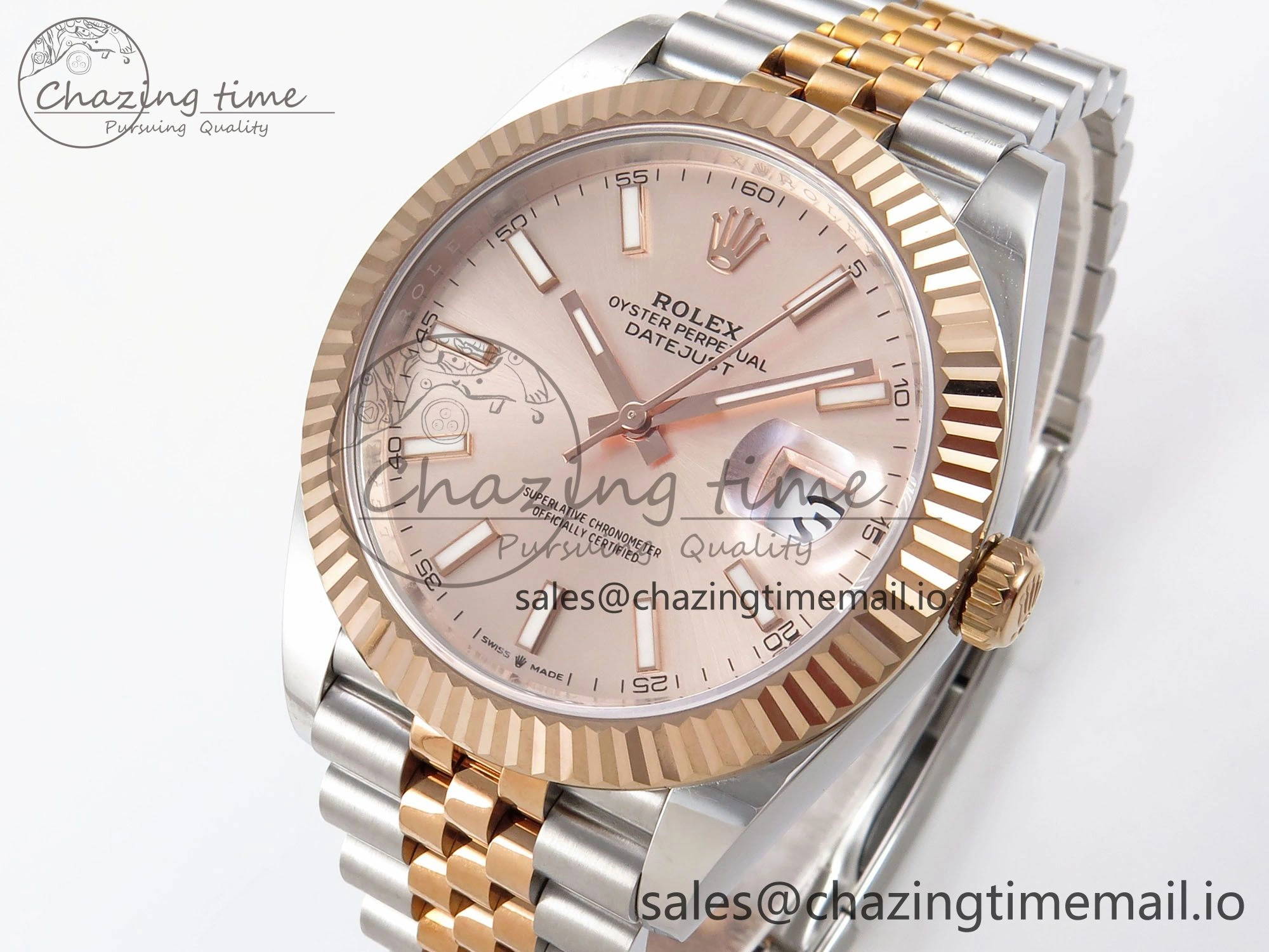 DateJust 41 126331 EWEF Best Edition RG Stick Dial on SS RG Jubilee Bracelet A DailyWear 995