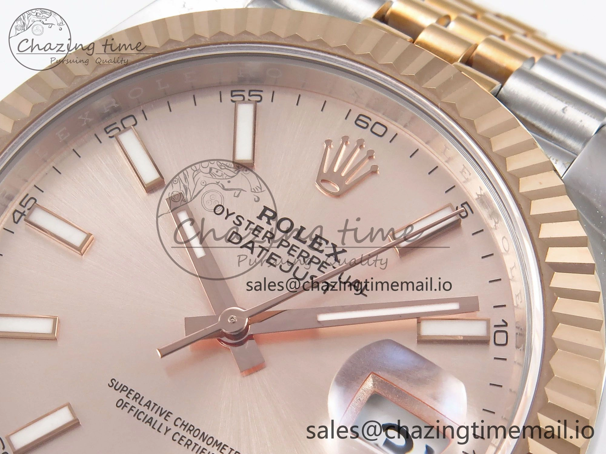 DateJust 41 126331 EWEF Best Edition RG Stick Dial on SS RG Jubilee Bracelet A DailyWear 995