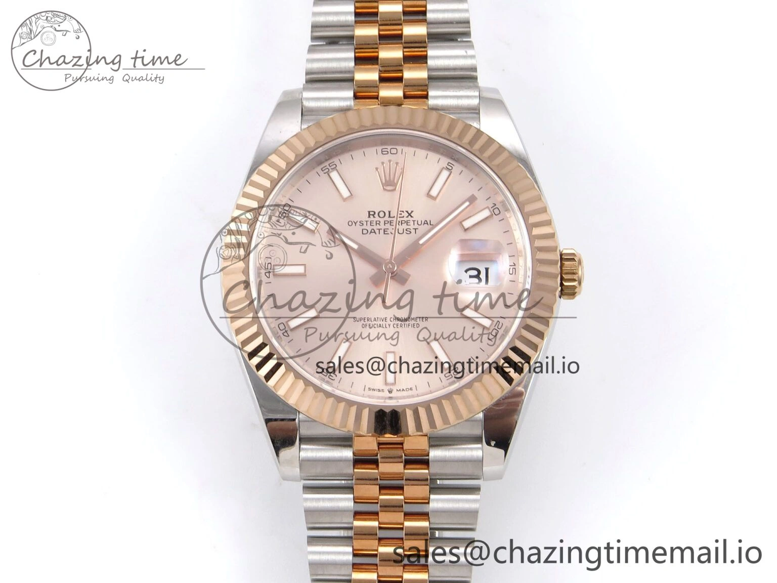 DateJust 41 126331 EWEF Best Edition RG Stick Dial on SS RG Jubilee Bracelet A DailyWear 995