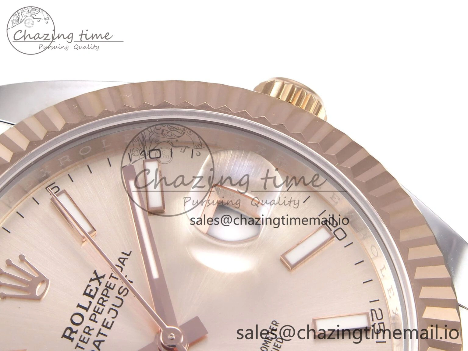 DateJust 41 126331 EWEF Best Edition RG Stick Dial on SS RG Oyster Bracelet A ZeroBulk 983