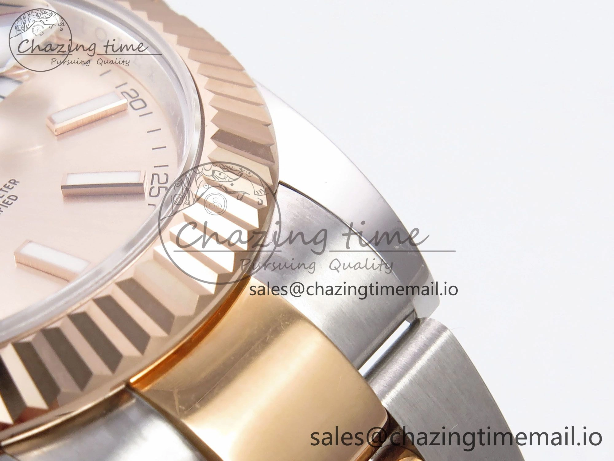 DateJust 41 126331 EWEF Best Edition RG Stick Dial on SS RG Oyster Bracelet A ZeroBulk 983